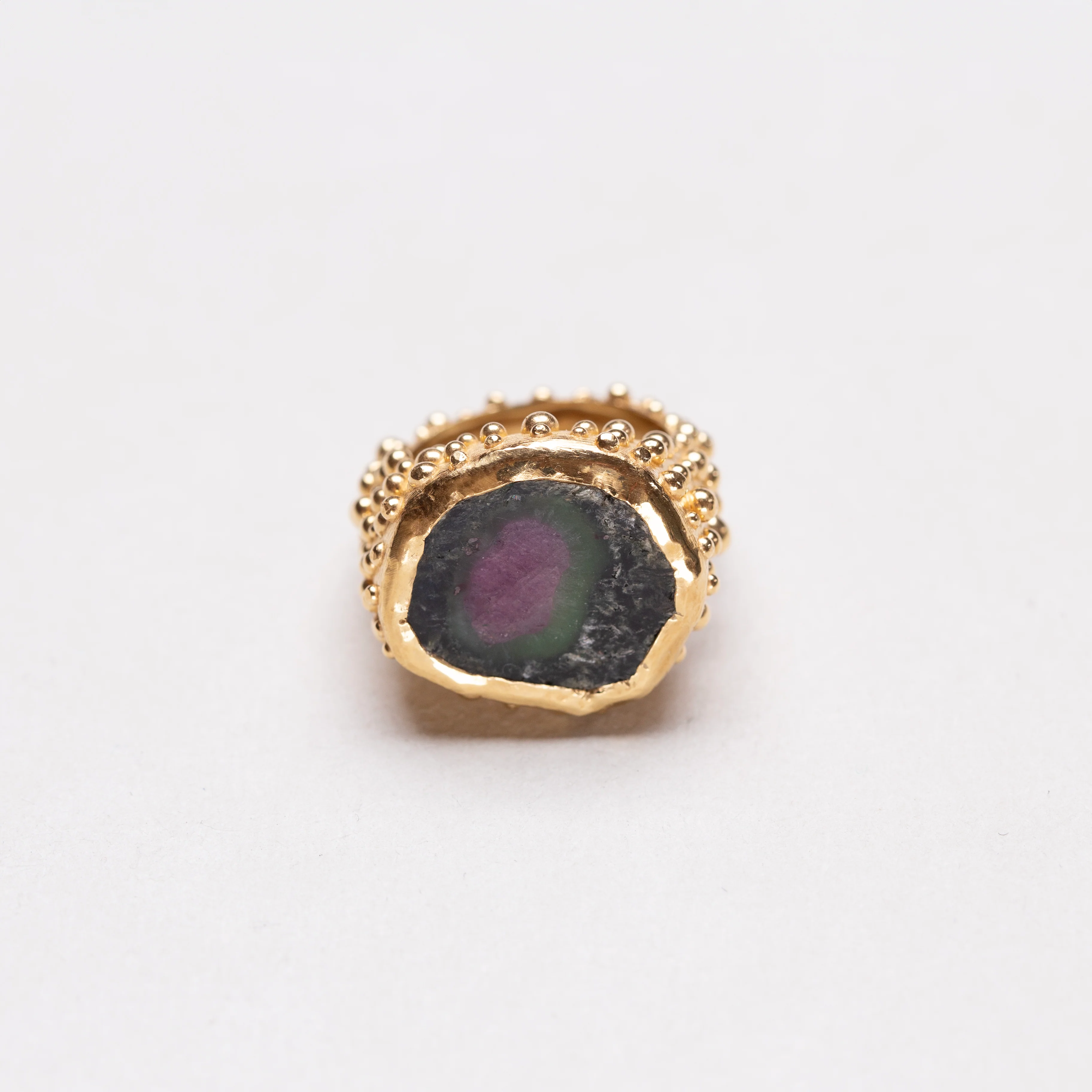 Vintage Milly Swire 18ct Gold Ring with Watermelon Tourmaline - Image 2