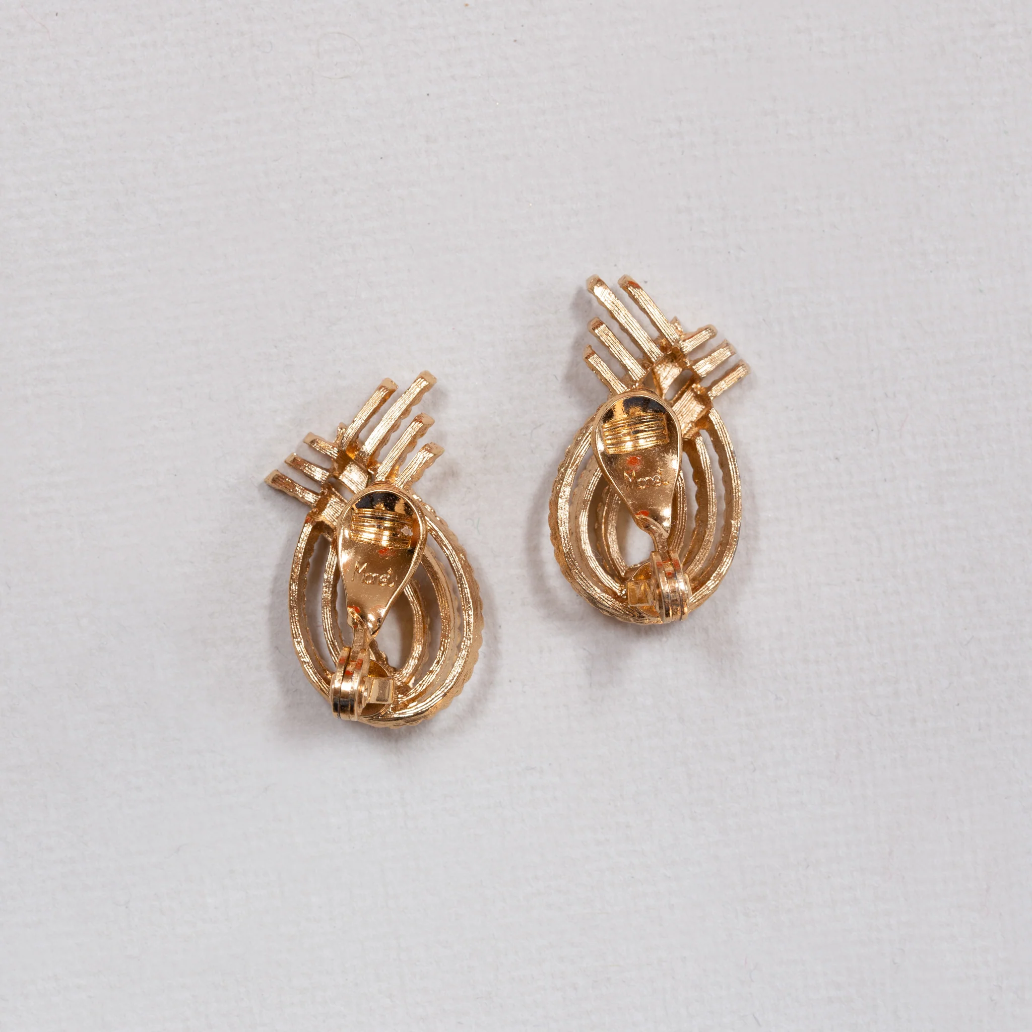 Vintage Monet Gold Rope Knot Clip-on Earrings - Image 2