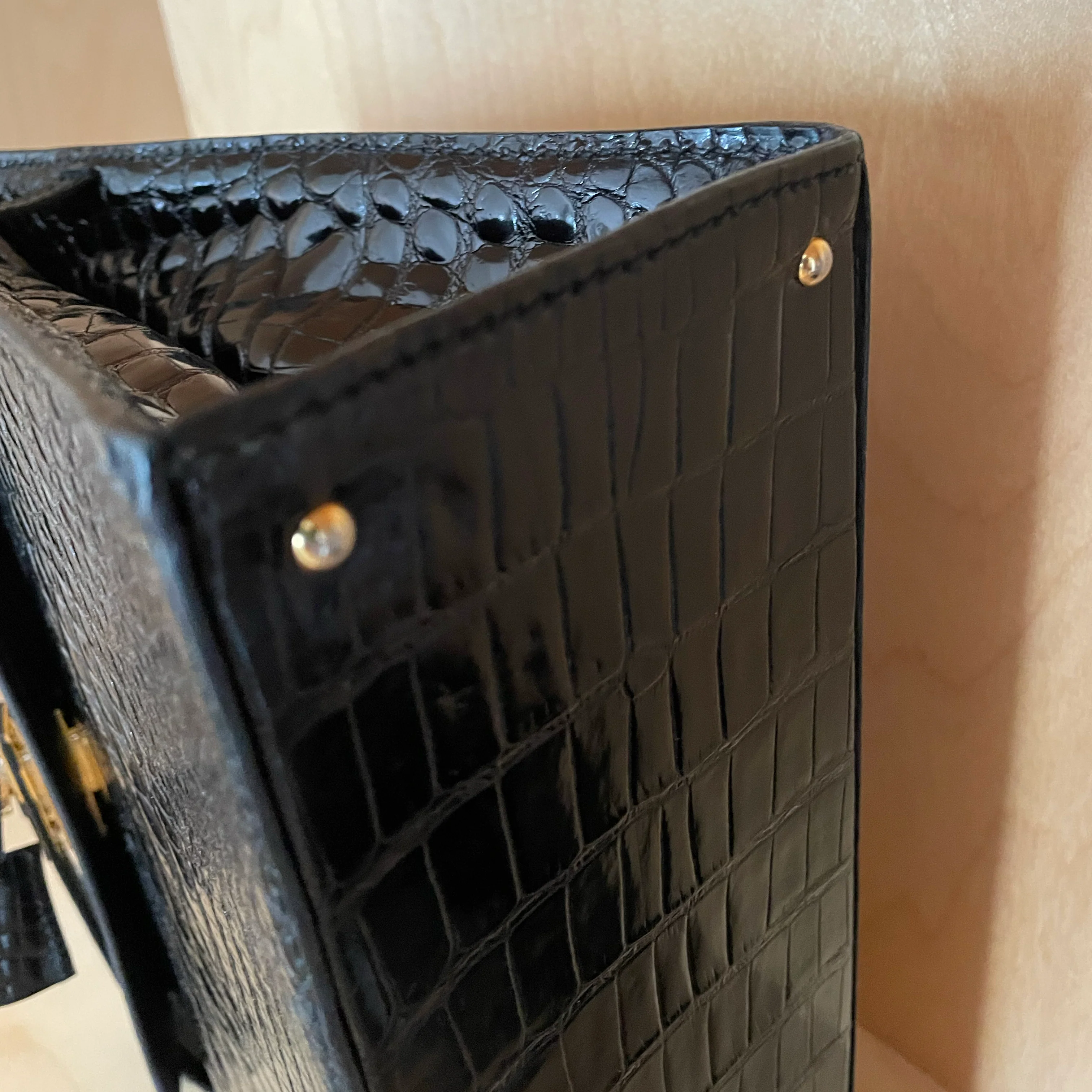 Vintage Morabito Niloticus Crocodile Kelly / Scala Bag 28cm - Image 5