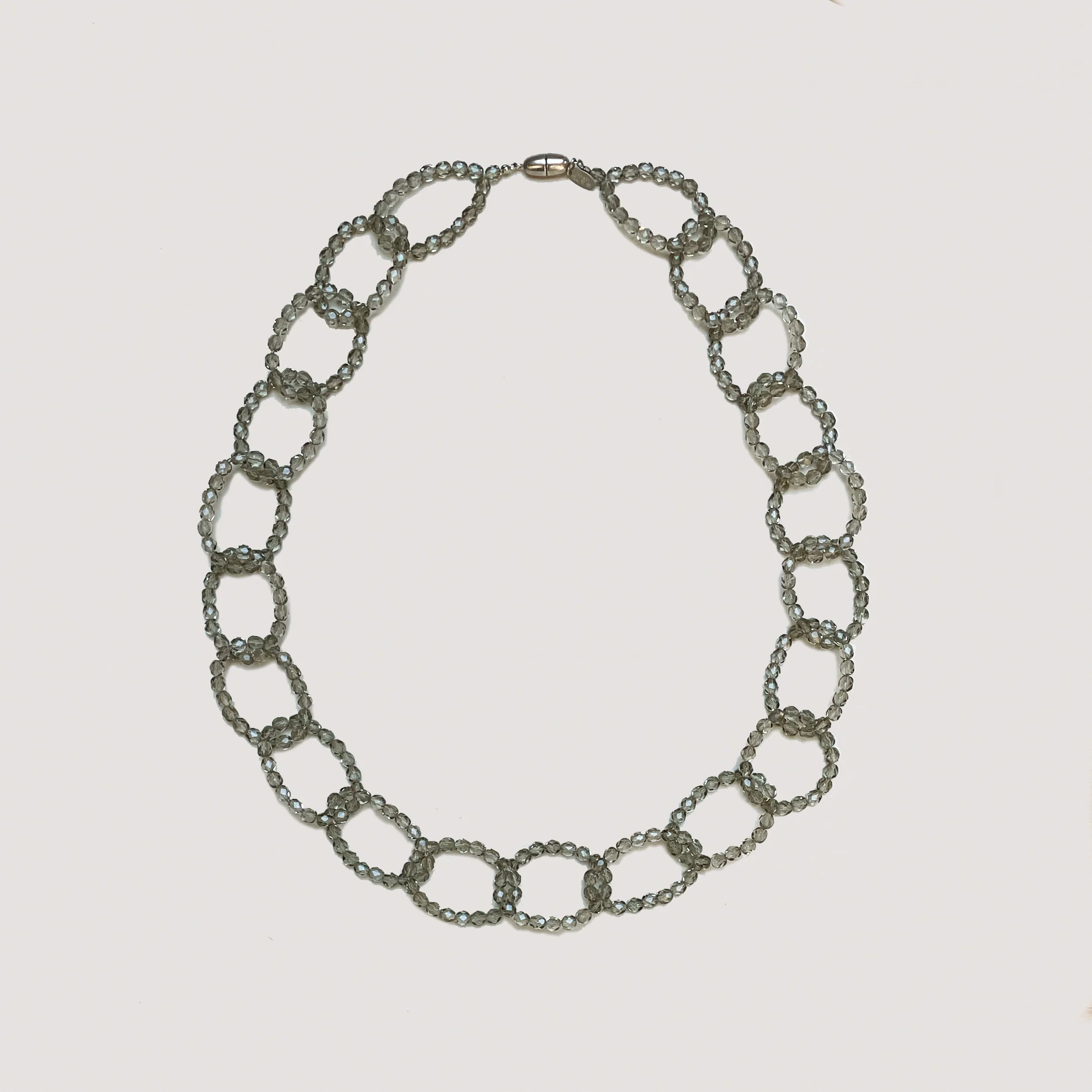 Vintage Murano Glass Necklace in Grey - Image 2