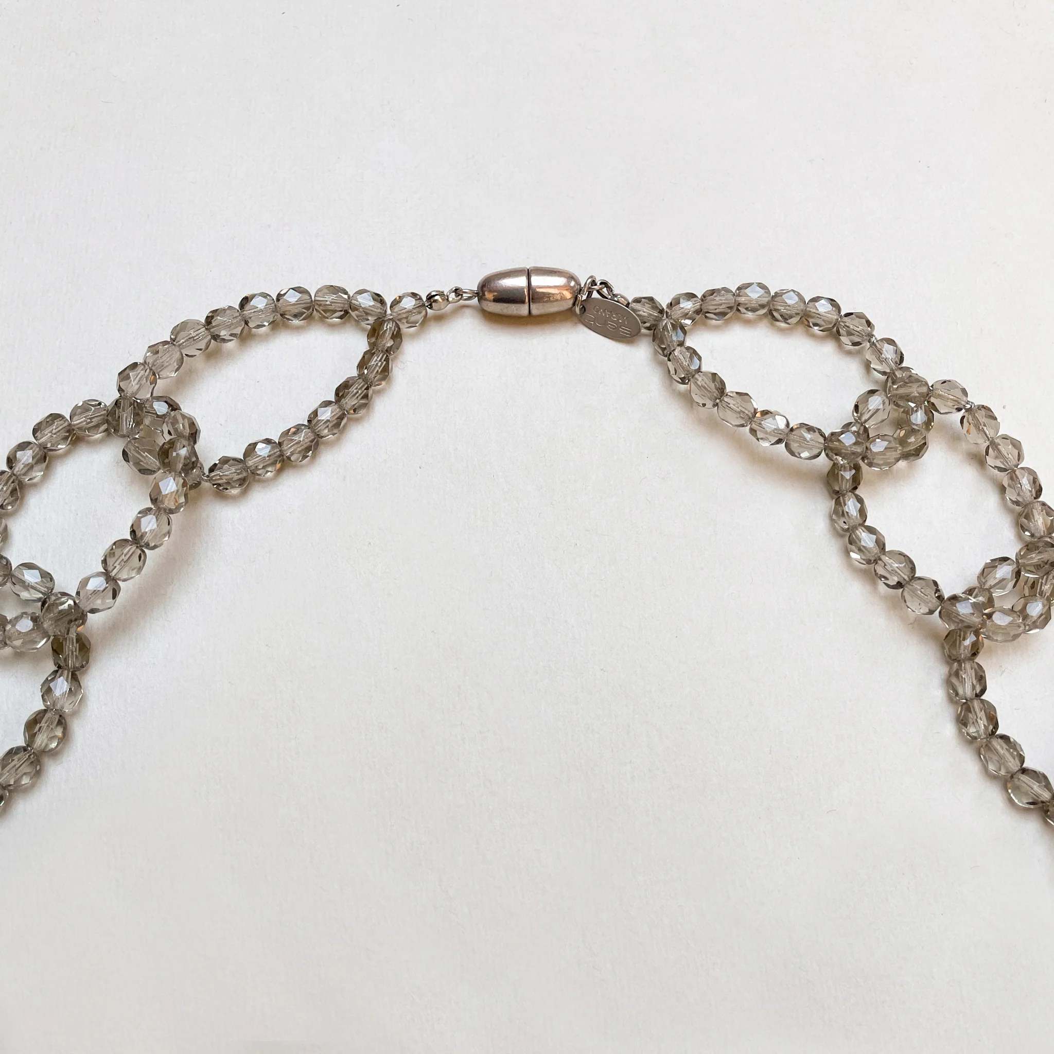 Vintage Murano Glass Necklace in Grey - Image 4