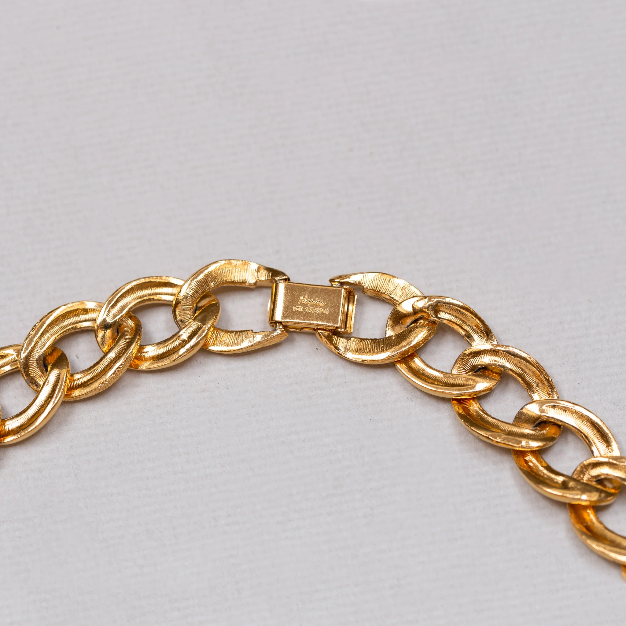 Vintage Napier Textured Gold Chain Necklace - Image 4