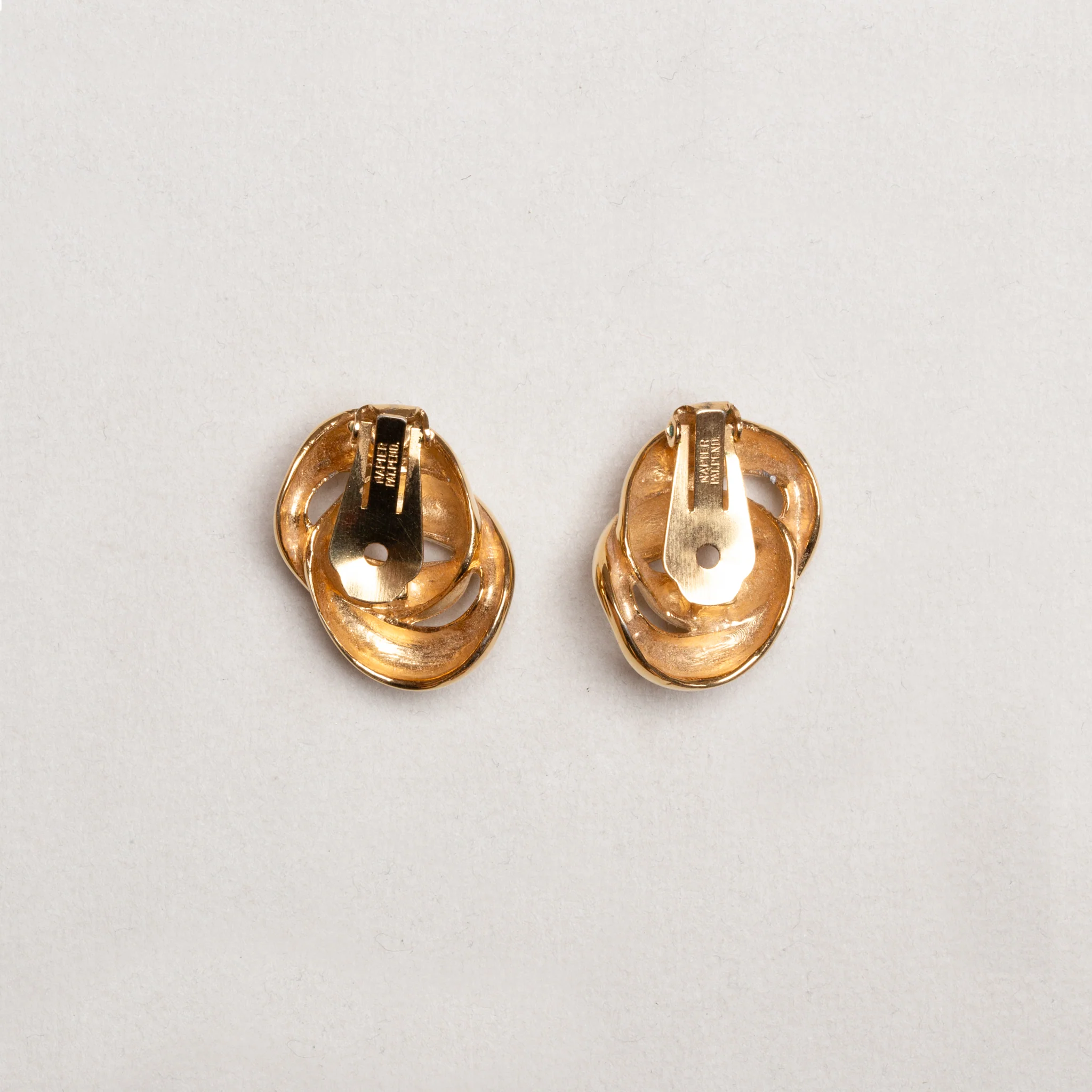 Vintage Napier Gold-tone Knot Clip-on Earrings - Image 3