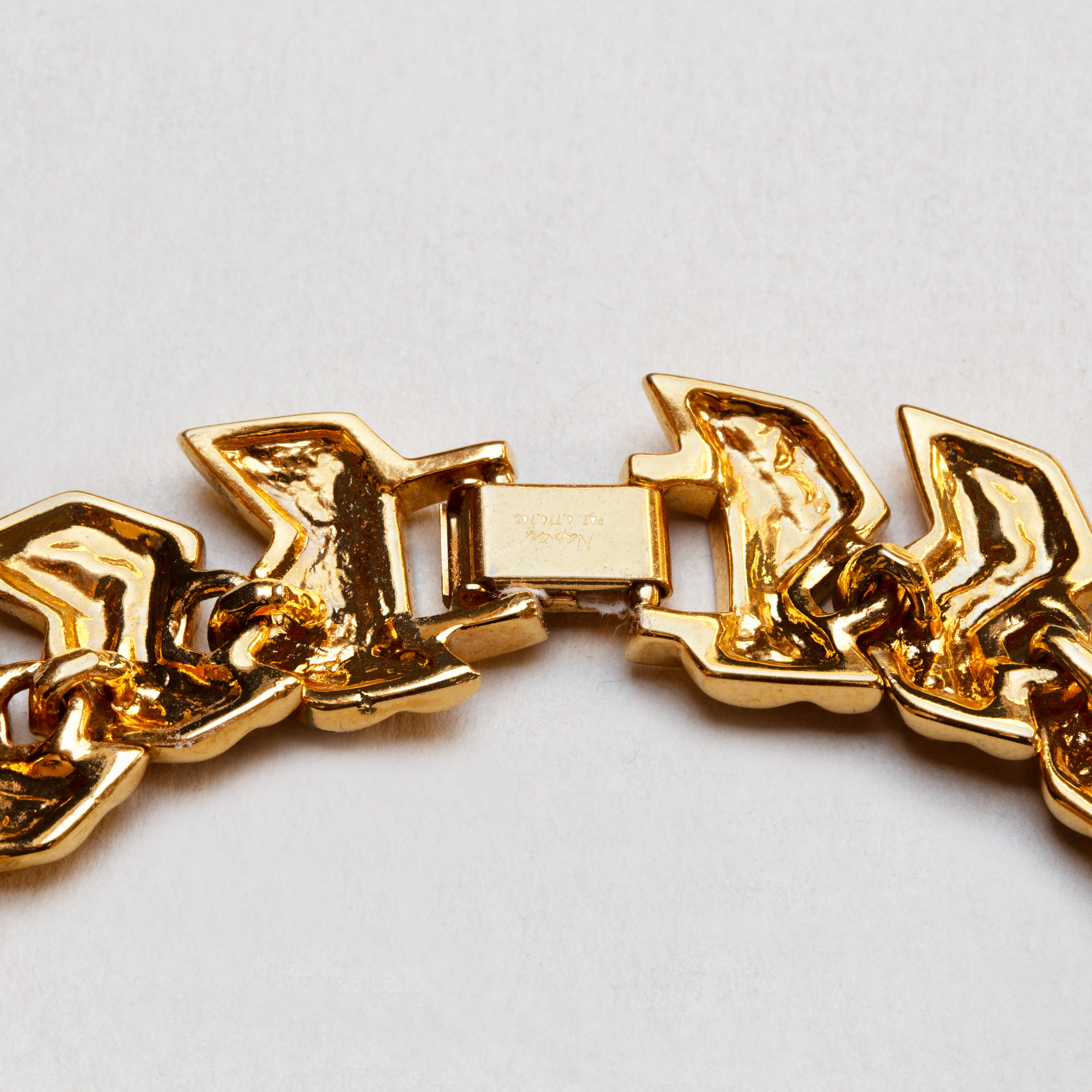 Vintage Napier Gold Chevron Link Chain Necklace - Image 3