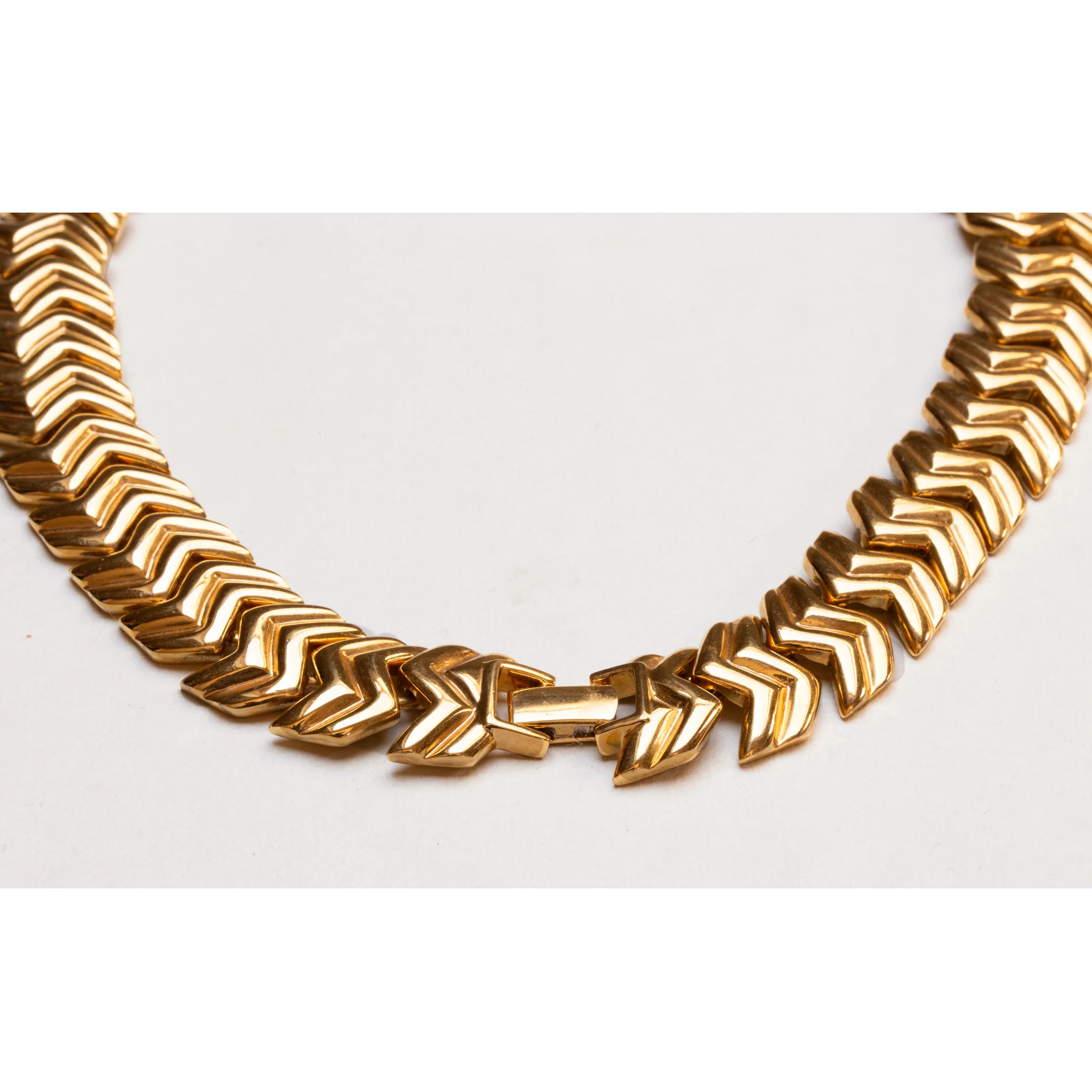 Vintage Napier Gold Chevron Link Chain Necklace - Image 4