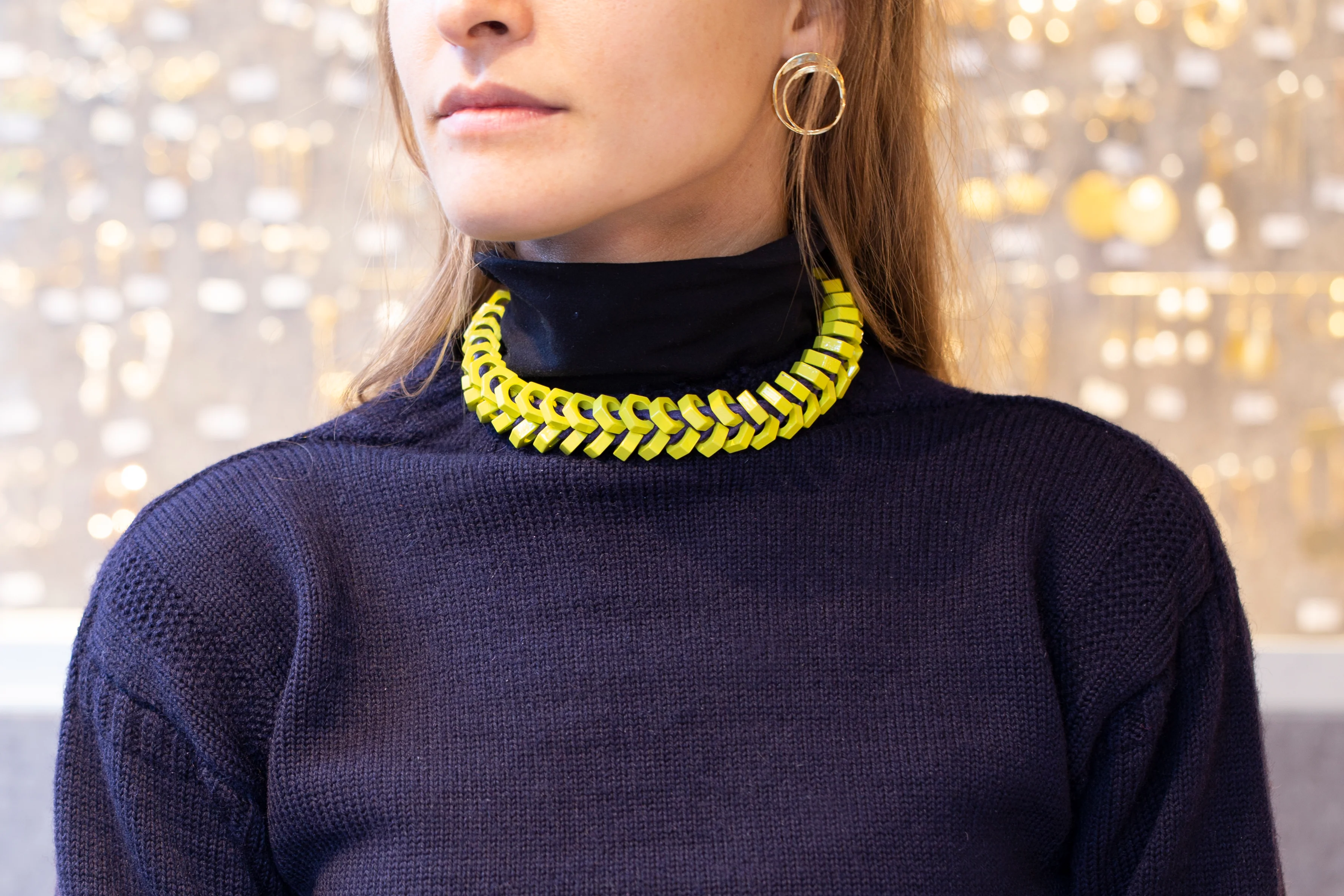 Vintage Metal and String Necklace - Image 6