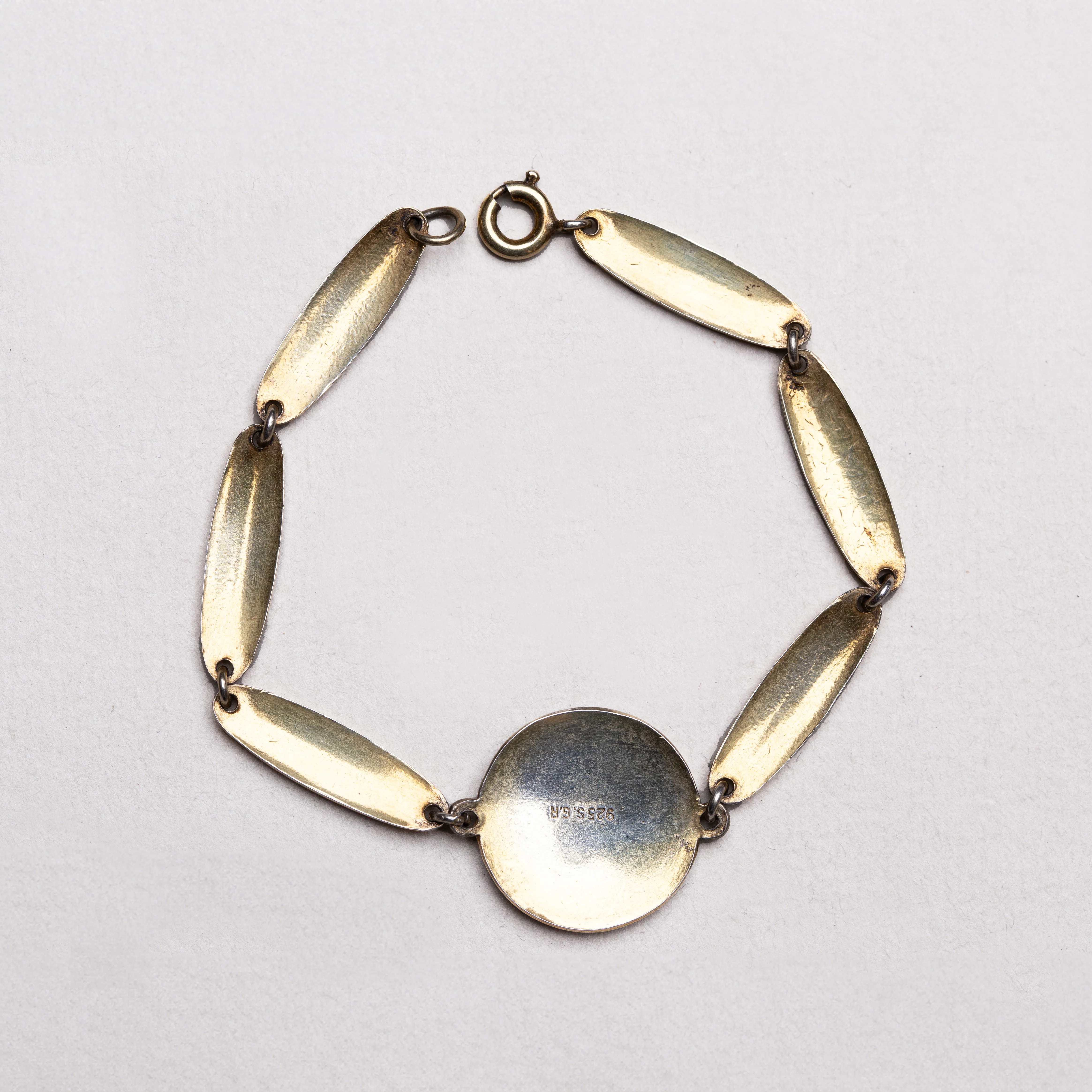 Vintage Norwegian Art Deco Blue Enamel Bracelet - Image 2