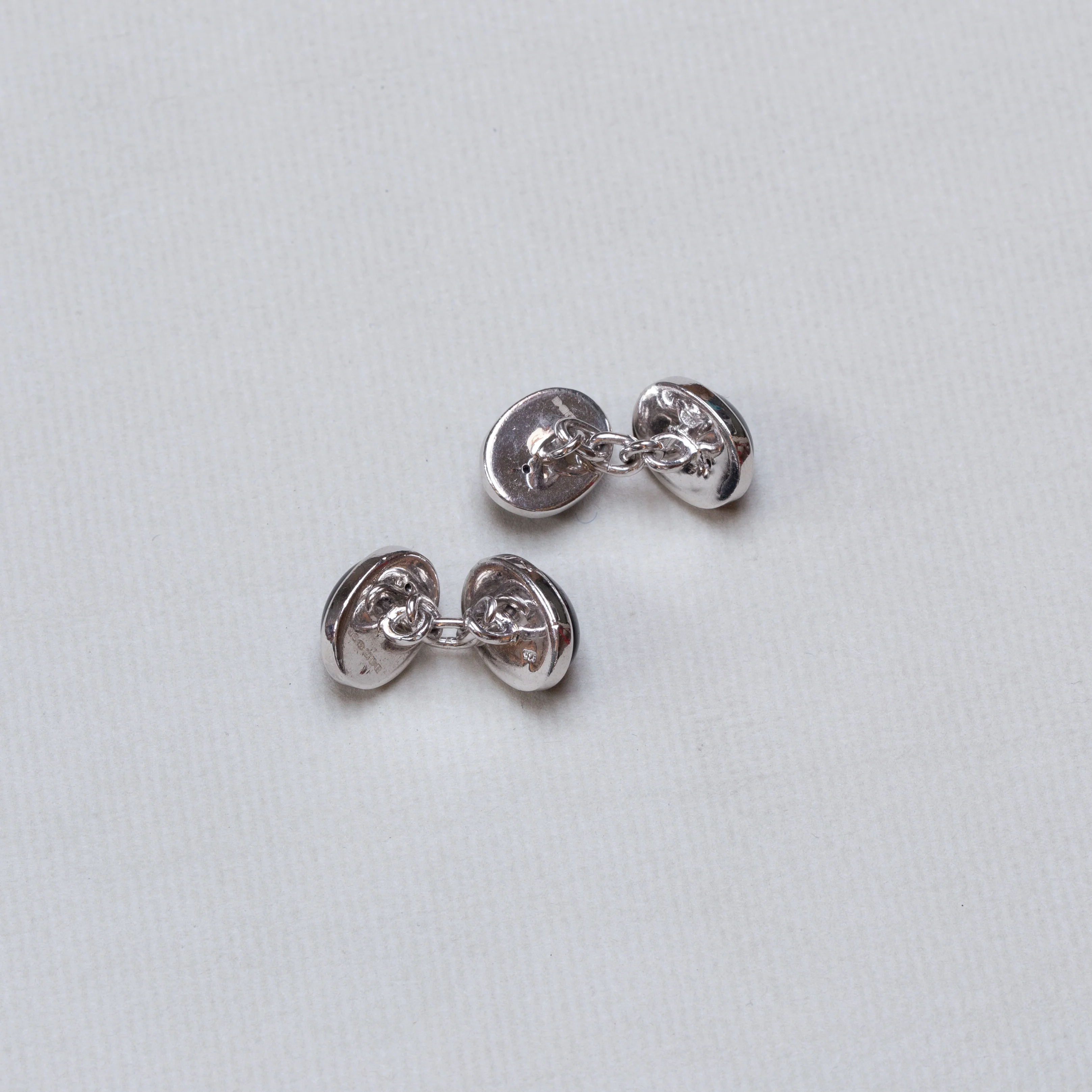 Vintage Onyx Silver Cufflinks - Image 3