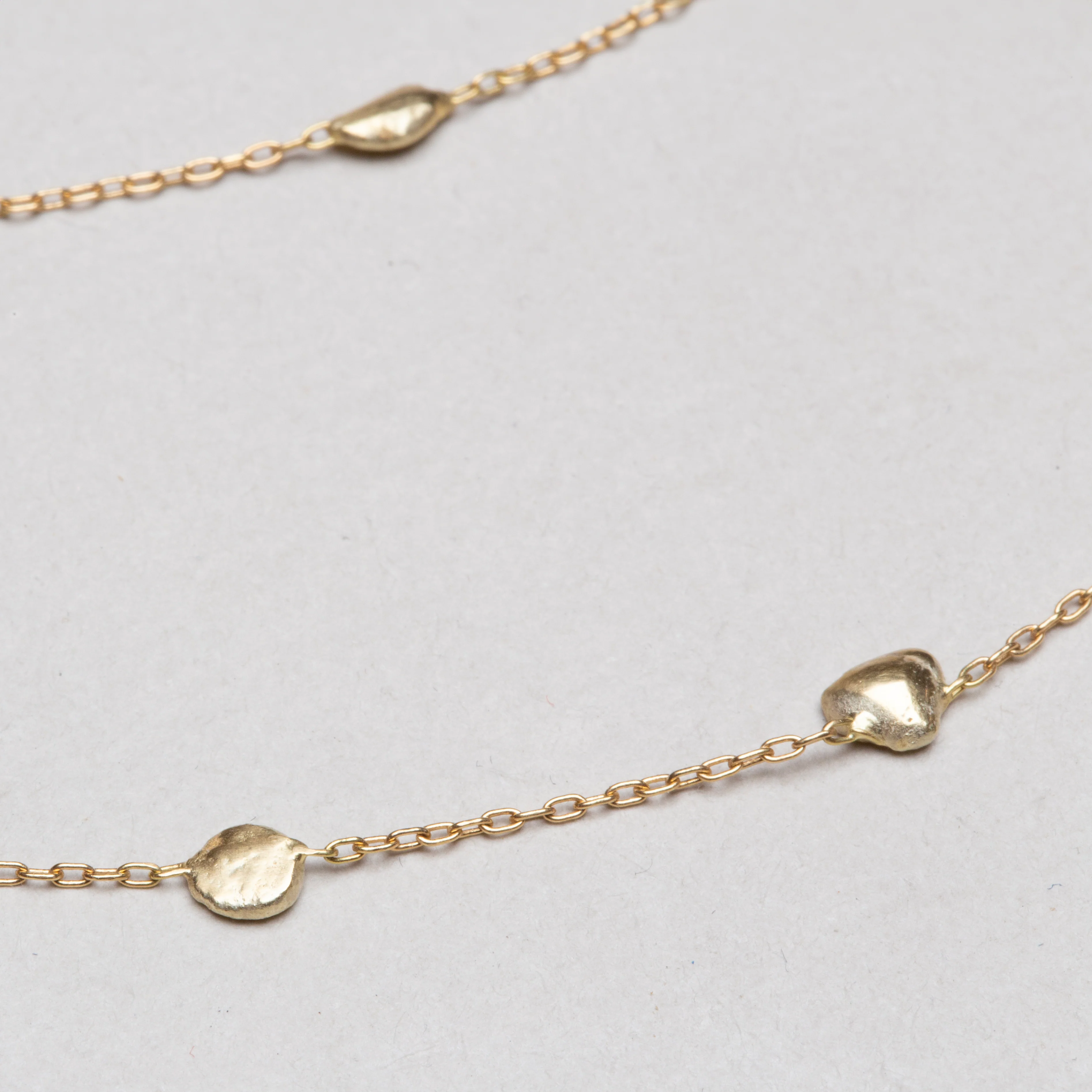 Vintage Triple-Strand Gold Nuggets Necklace - Image 4