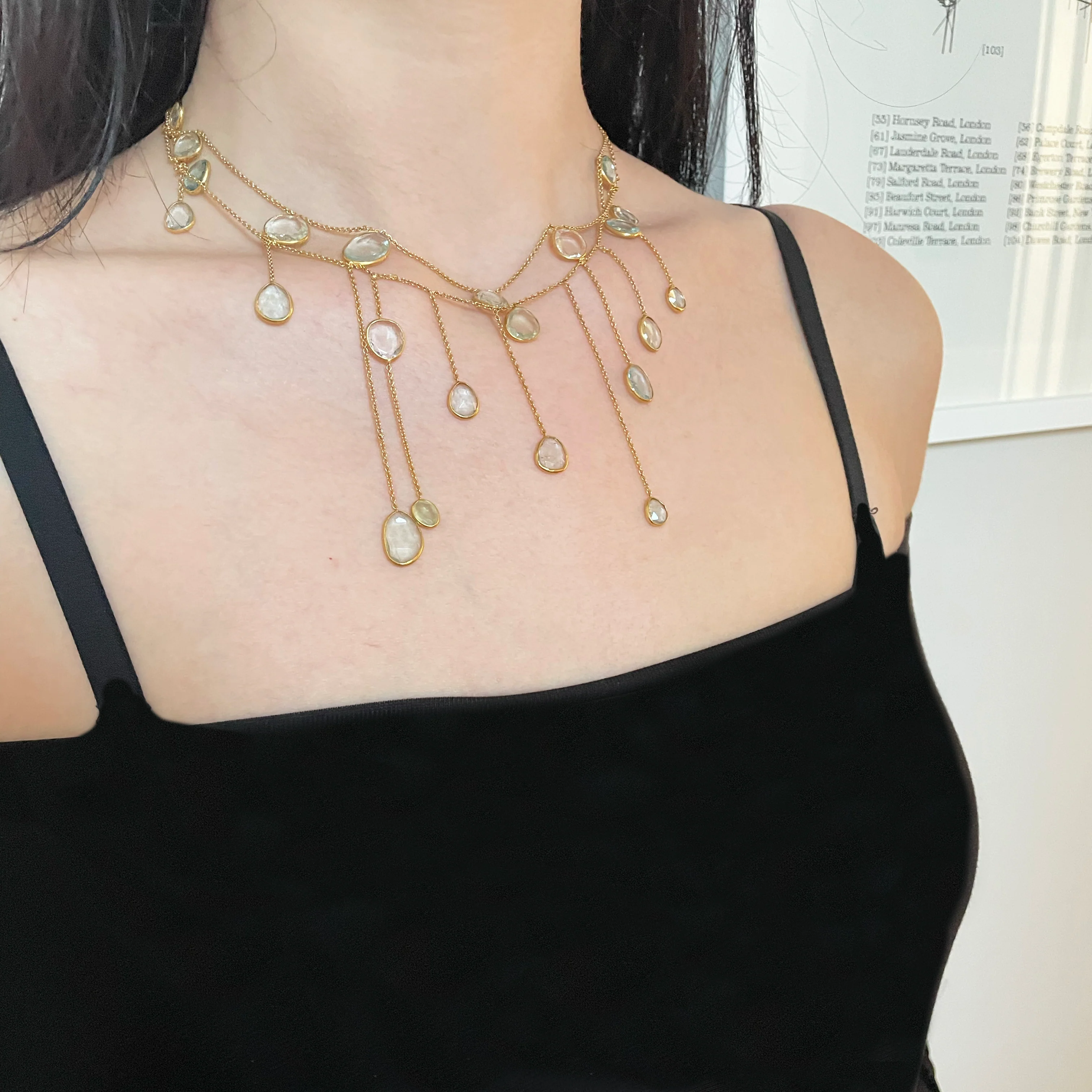 Vintage Pippa Small Waterfall Necklace with Labradorite - Image 2