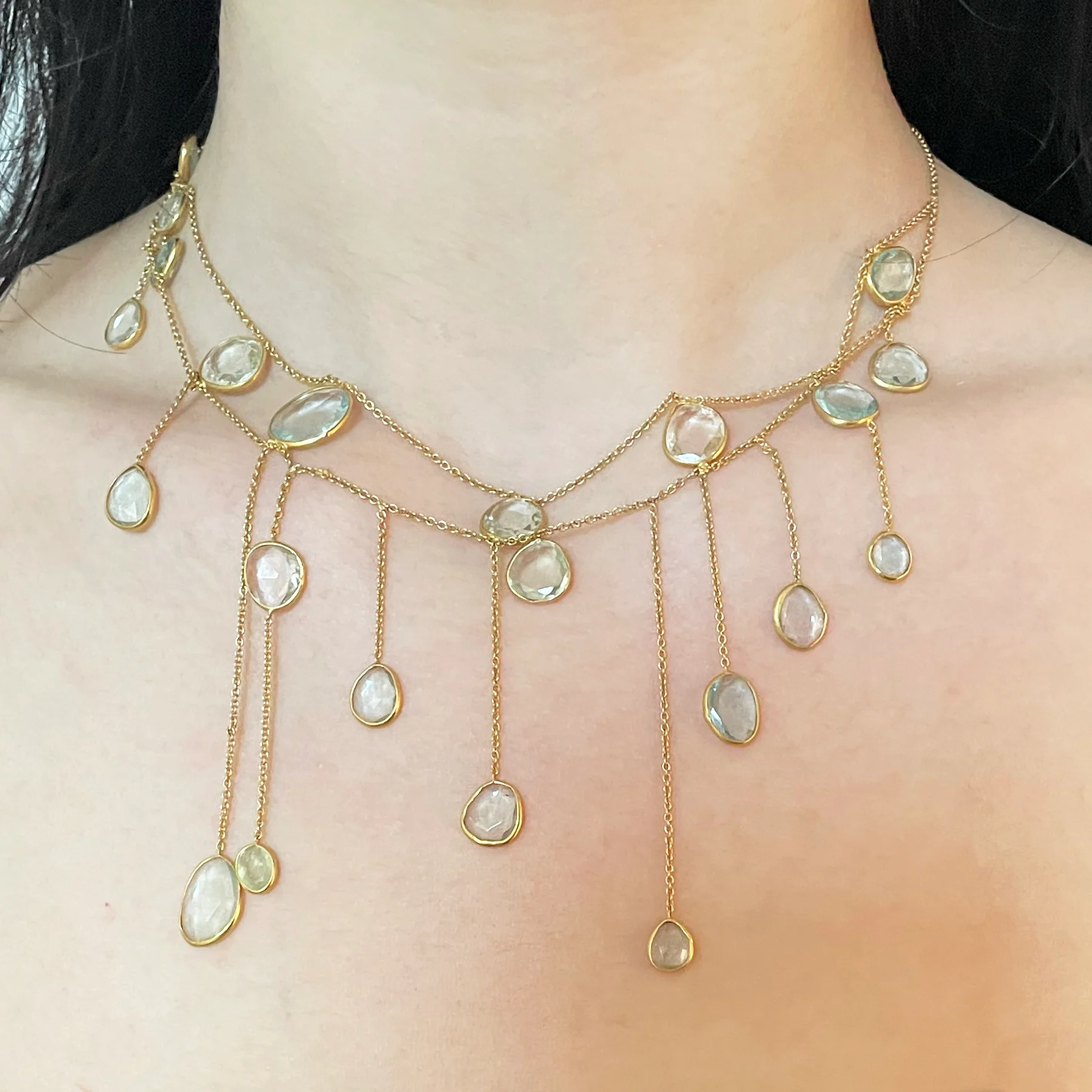 Vintage Pippa Small Waterfall Necklace with Labradorite - Image 4