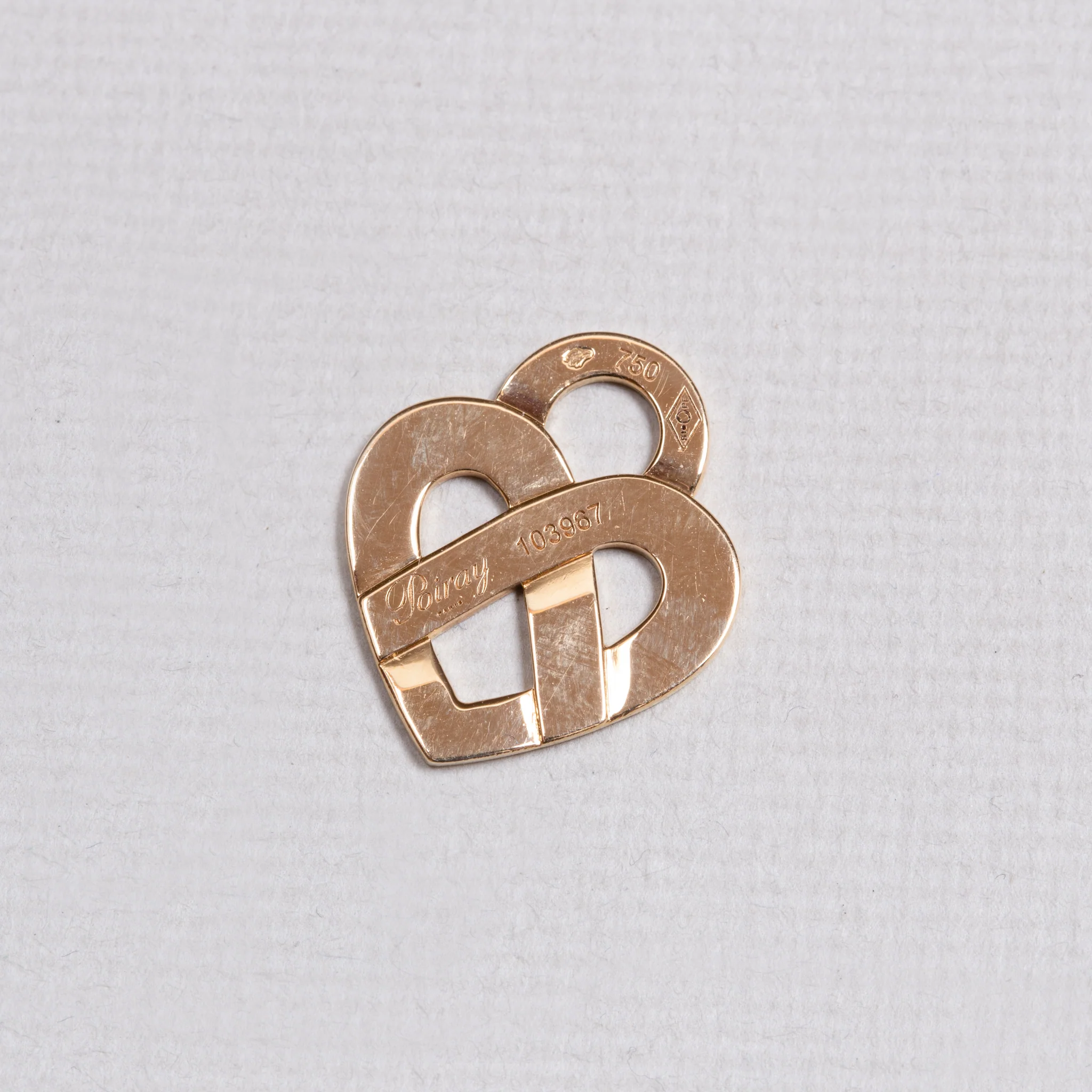 Poiray 18ct Gold Heart Charm Pendant "Cœur Entrelacé" - Image 2