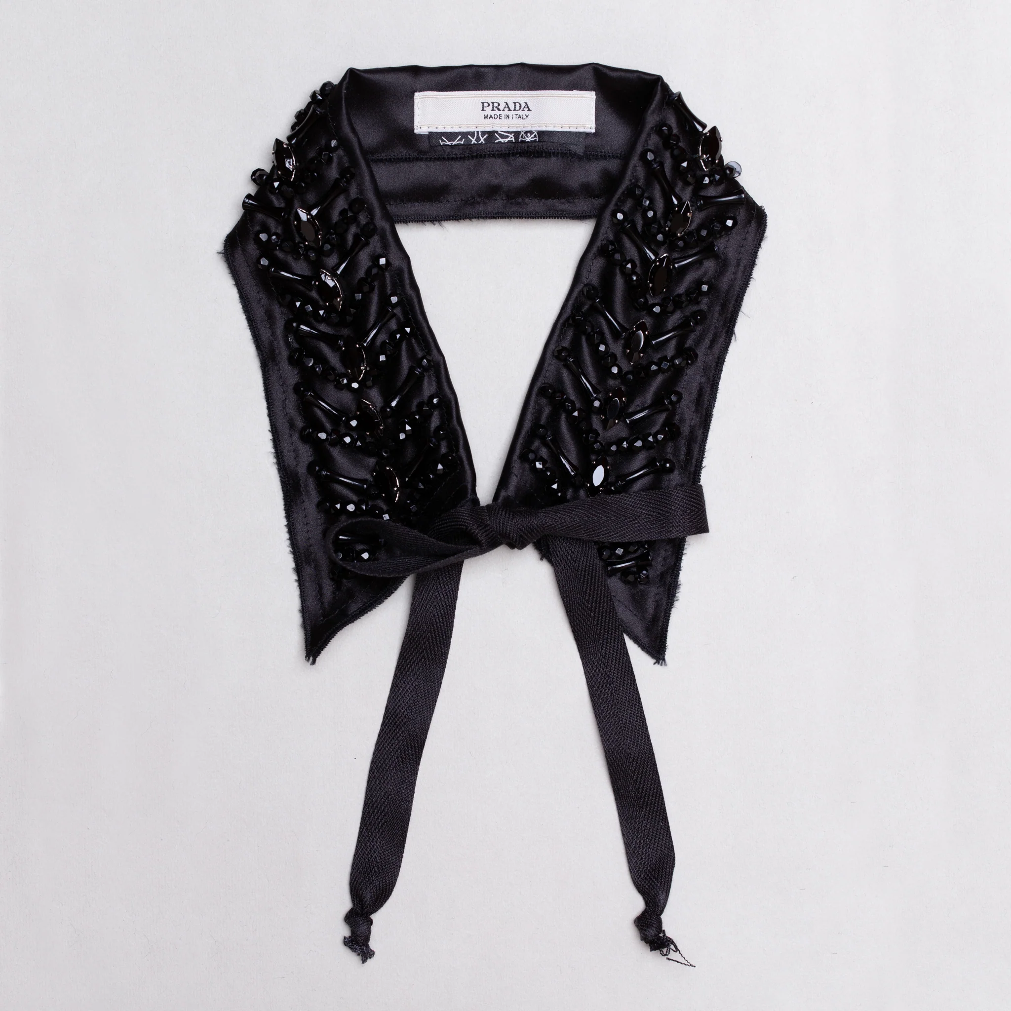 Vintage Prada Black Beaded Collar
