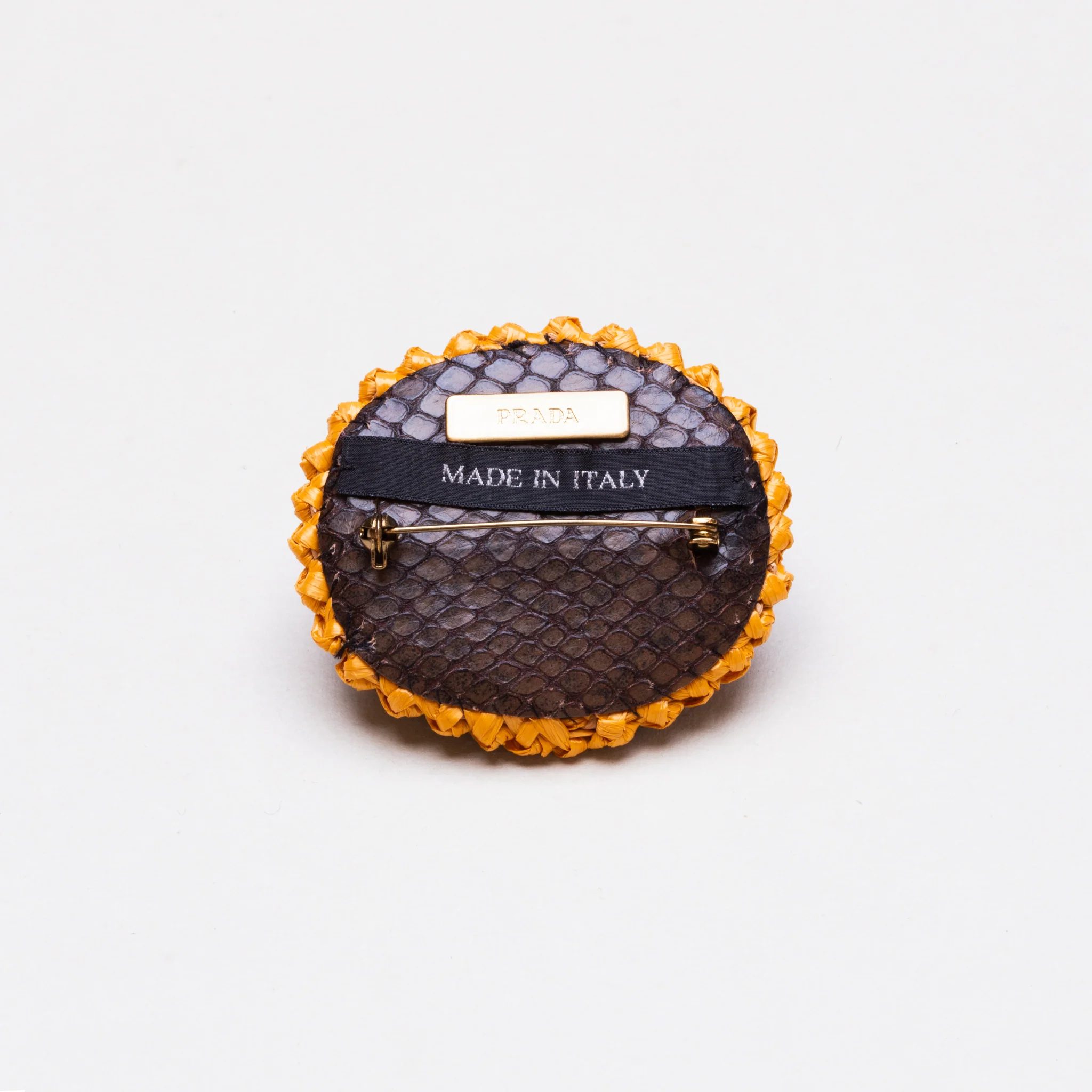 Vintage Prada Woven Straw Brooch - Image 2