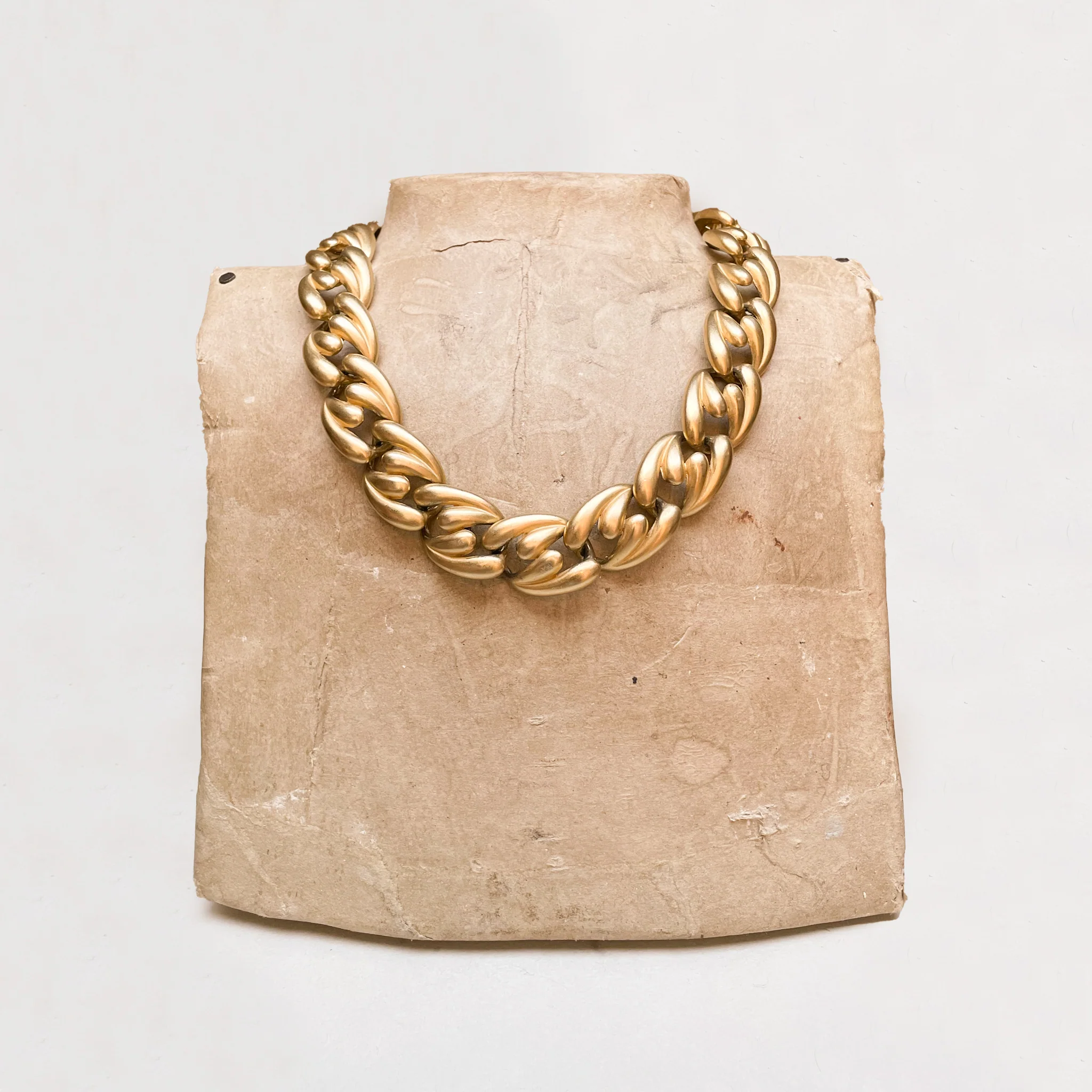 Vintage Set of Gold-tone Chain Necklace and Bracelet - Image 2