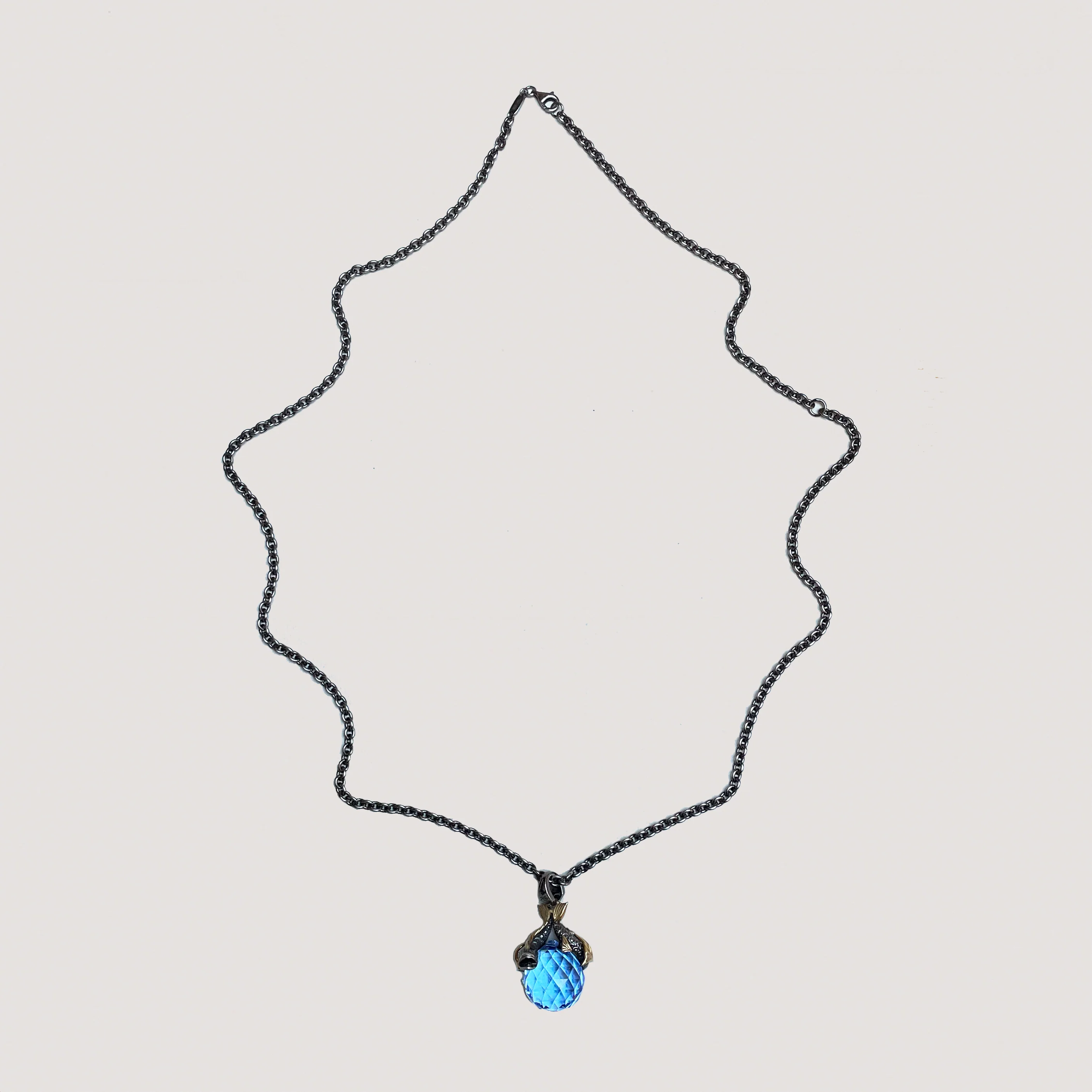 Vintage Astrology Ball Pendant with Silver Chain - Image 2