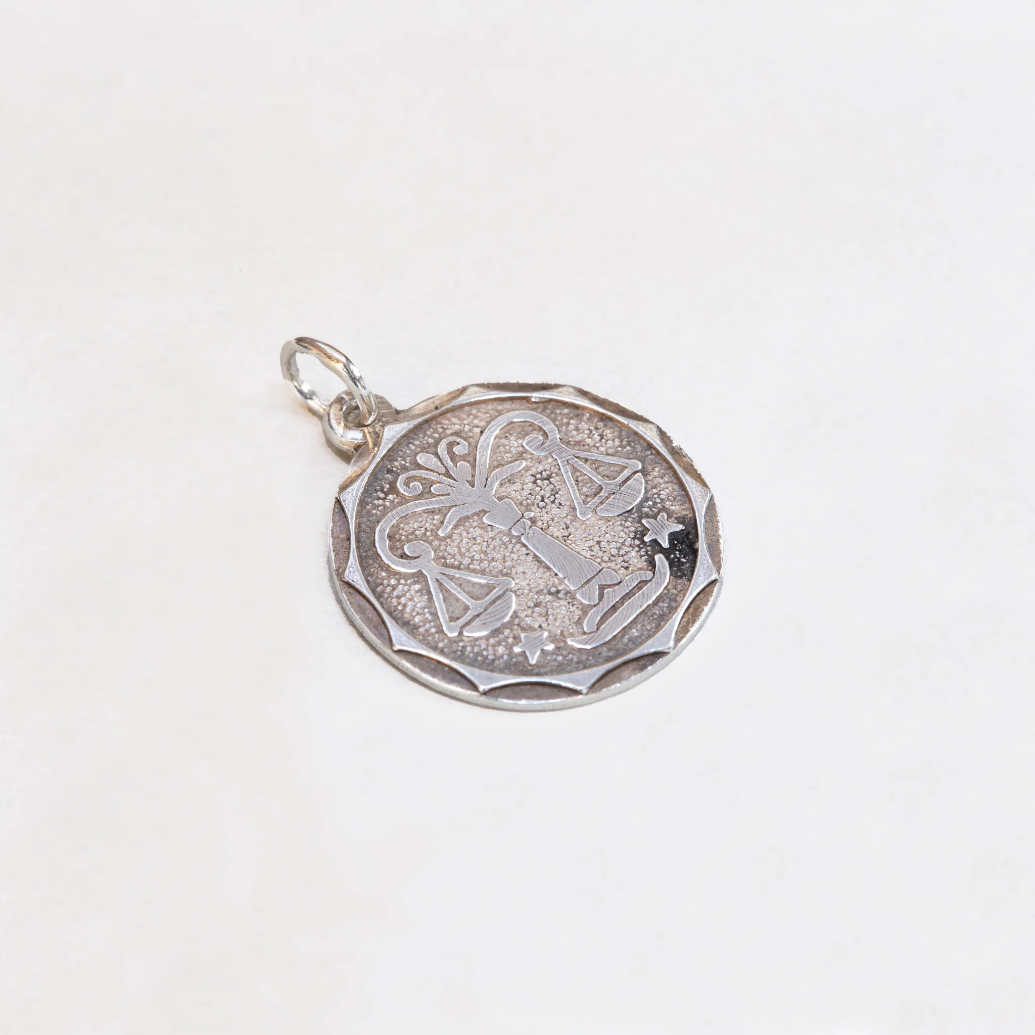 Vintage Silver Libra Charm Pendant - Image 2