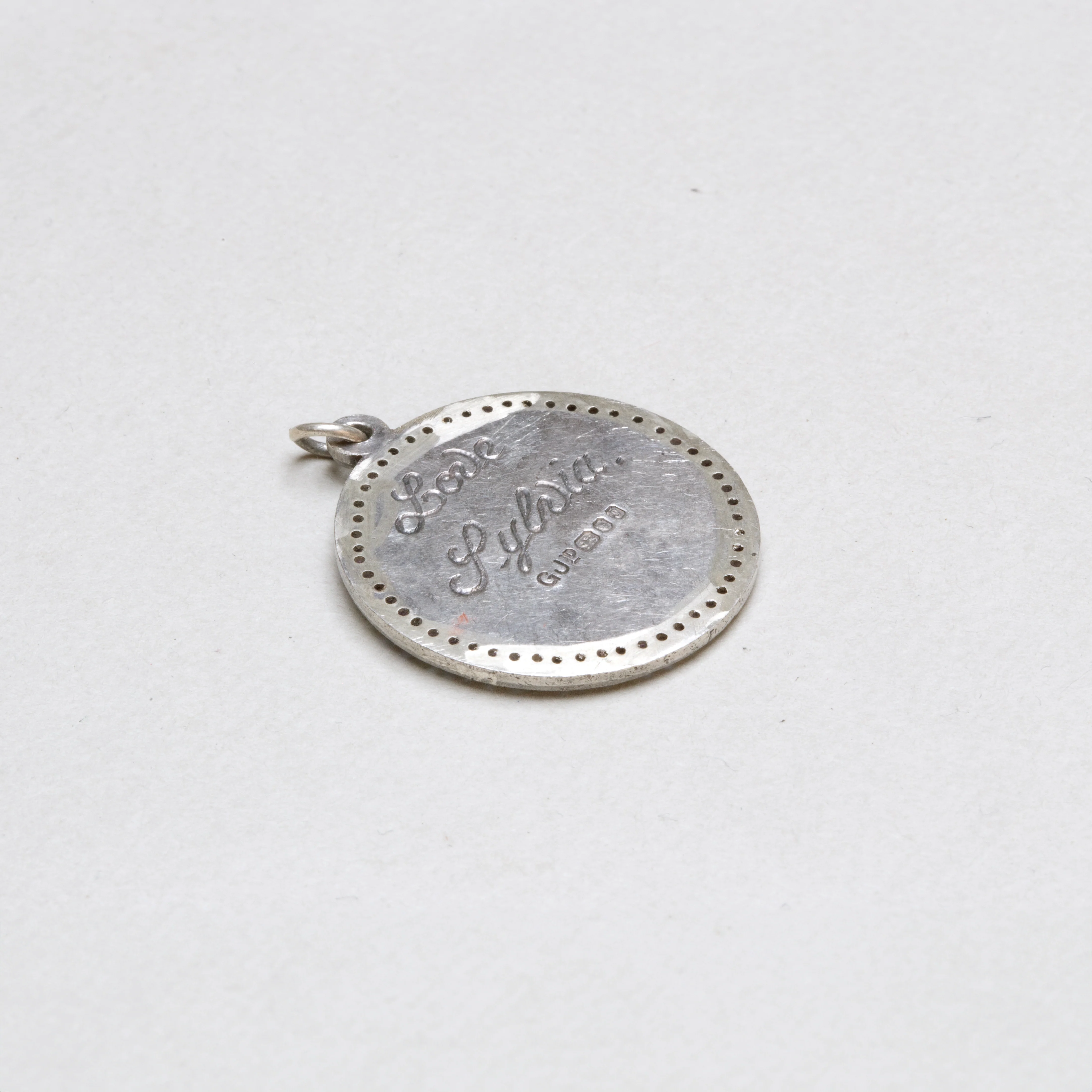 Vintage Silver St. Christopher Charm Pendant with Sapphires #7 - Image 4