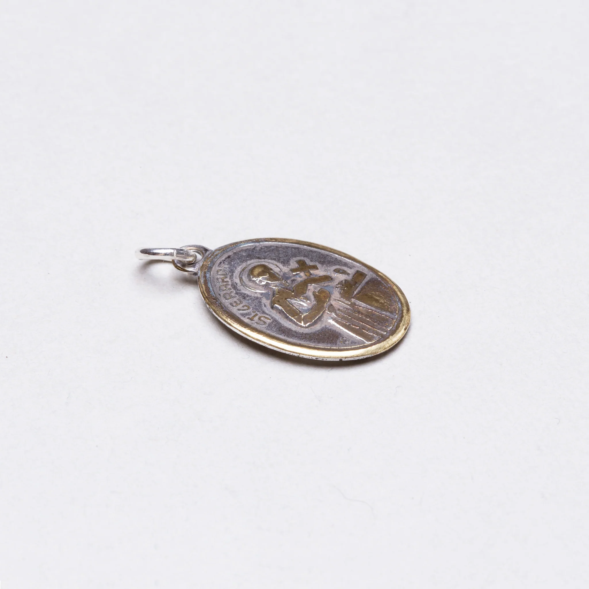 Vintage Madonna & St Gerald Charm Pendant - Image 2