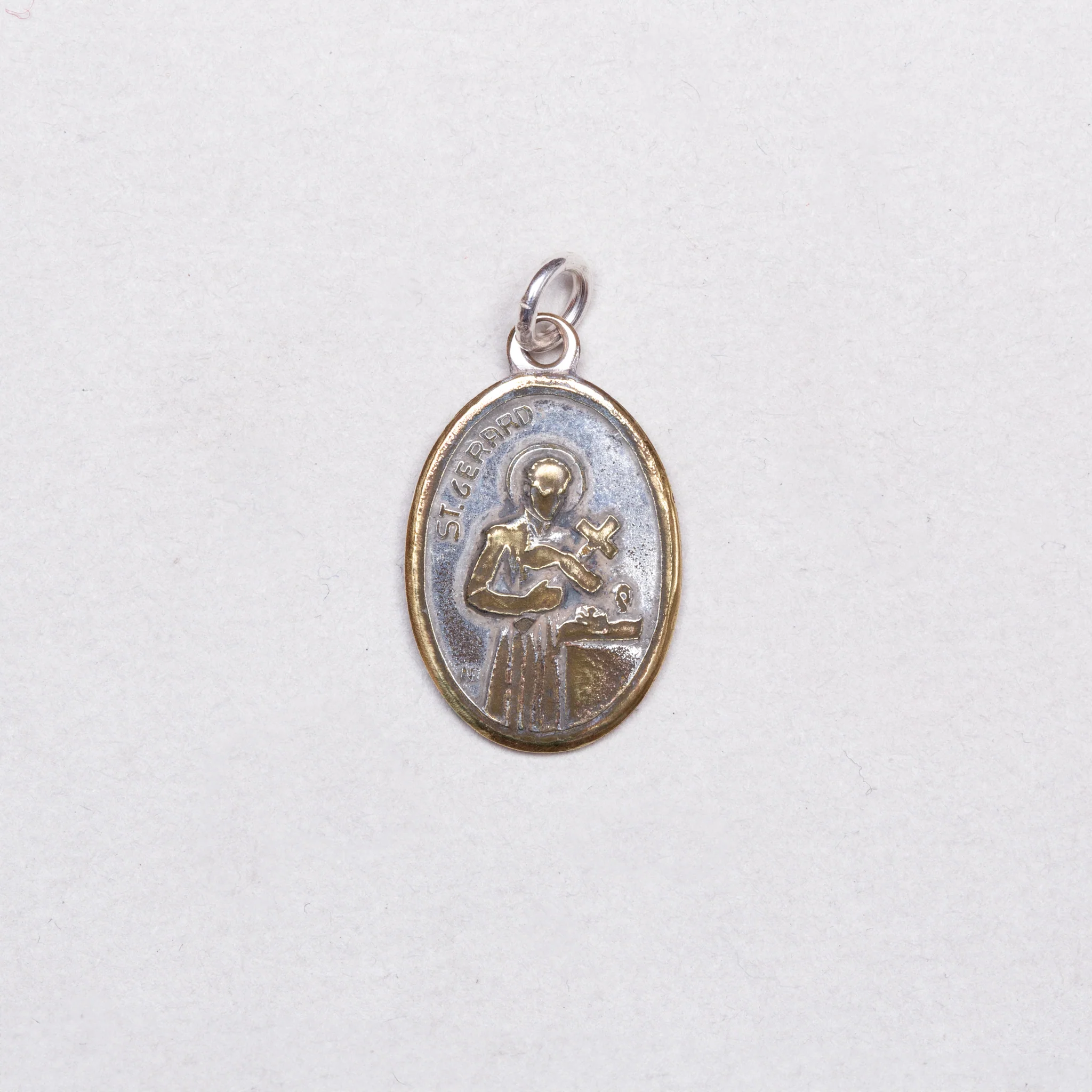 Vintage Madonna & St Gerald Charm Pendant - Image 3