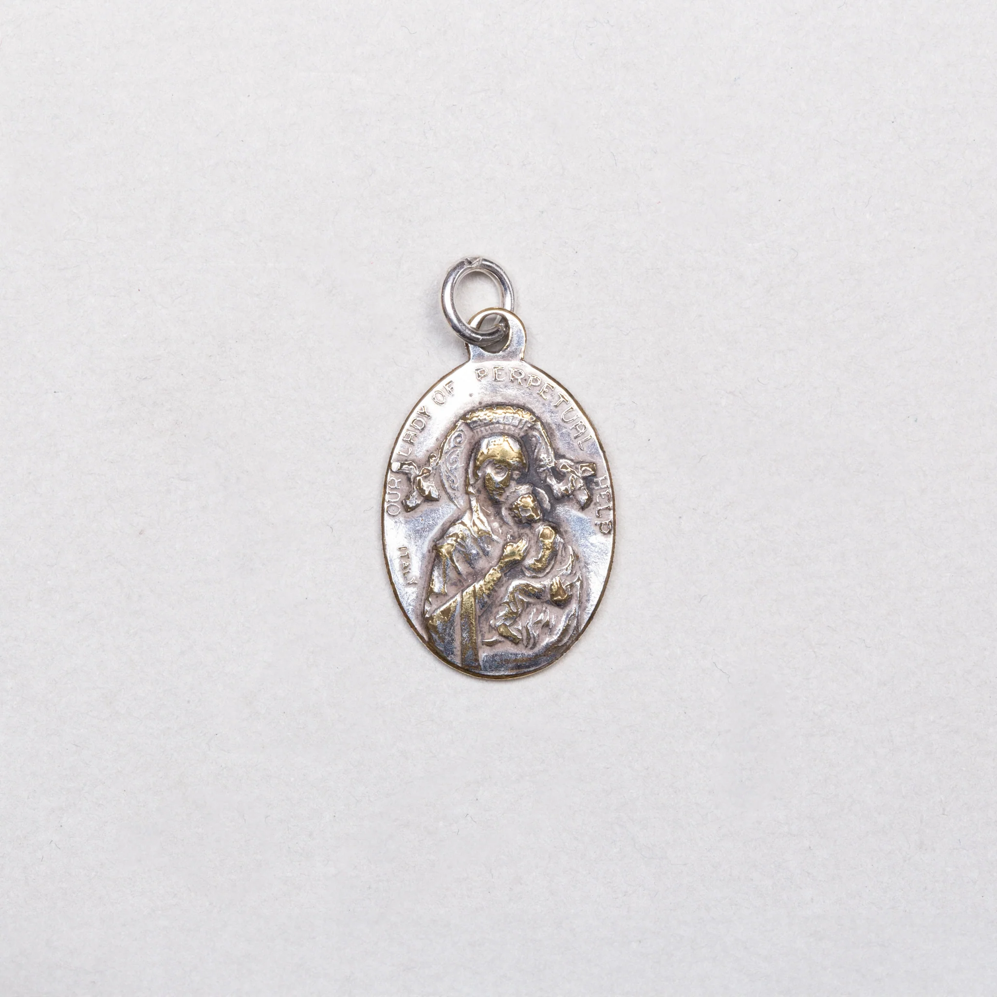 Vintage Madonna & St Gerald Charm Pendant - Image 4
