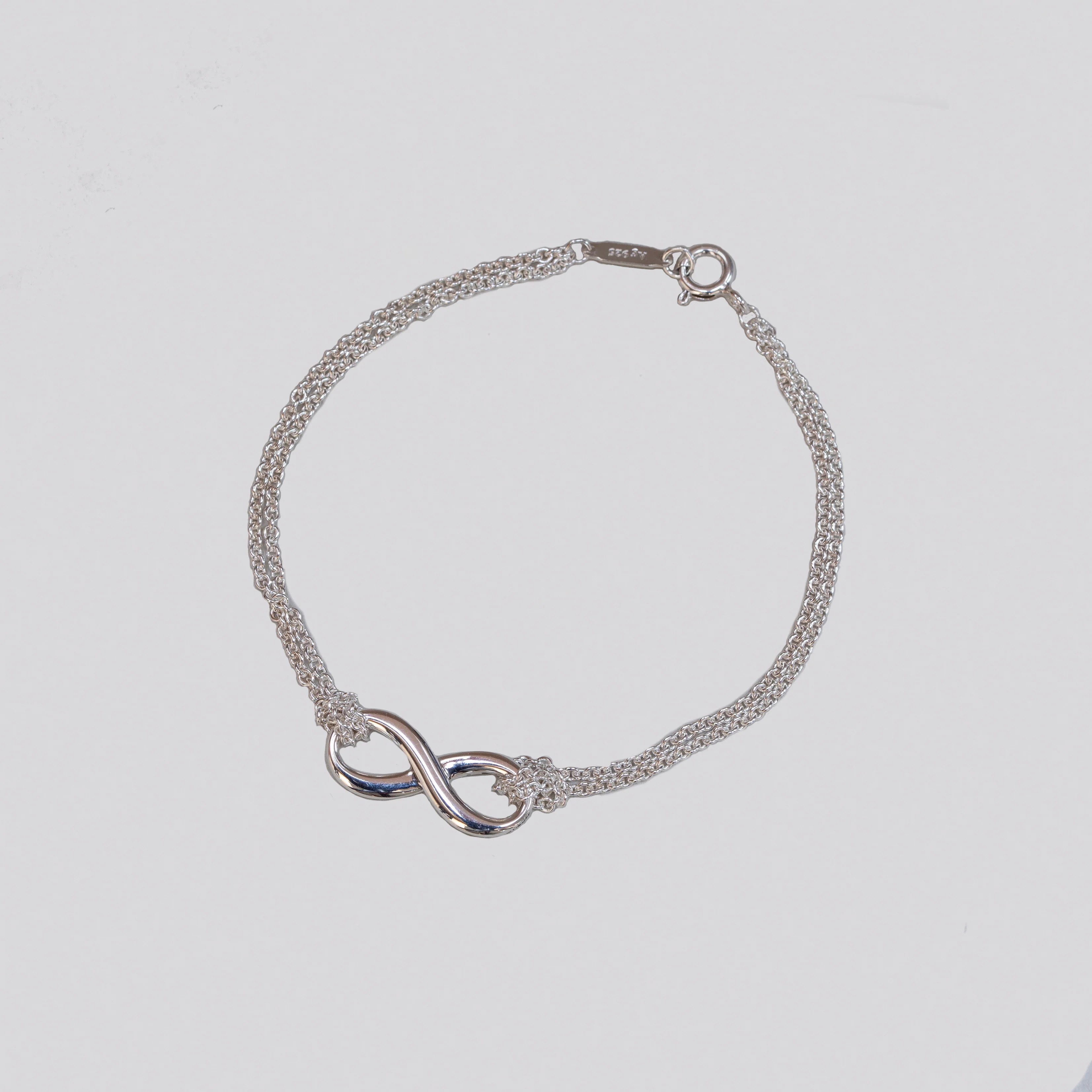 Vintage Sterling Silver Infinity Chain Bracelet - Image 3