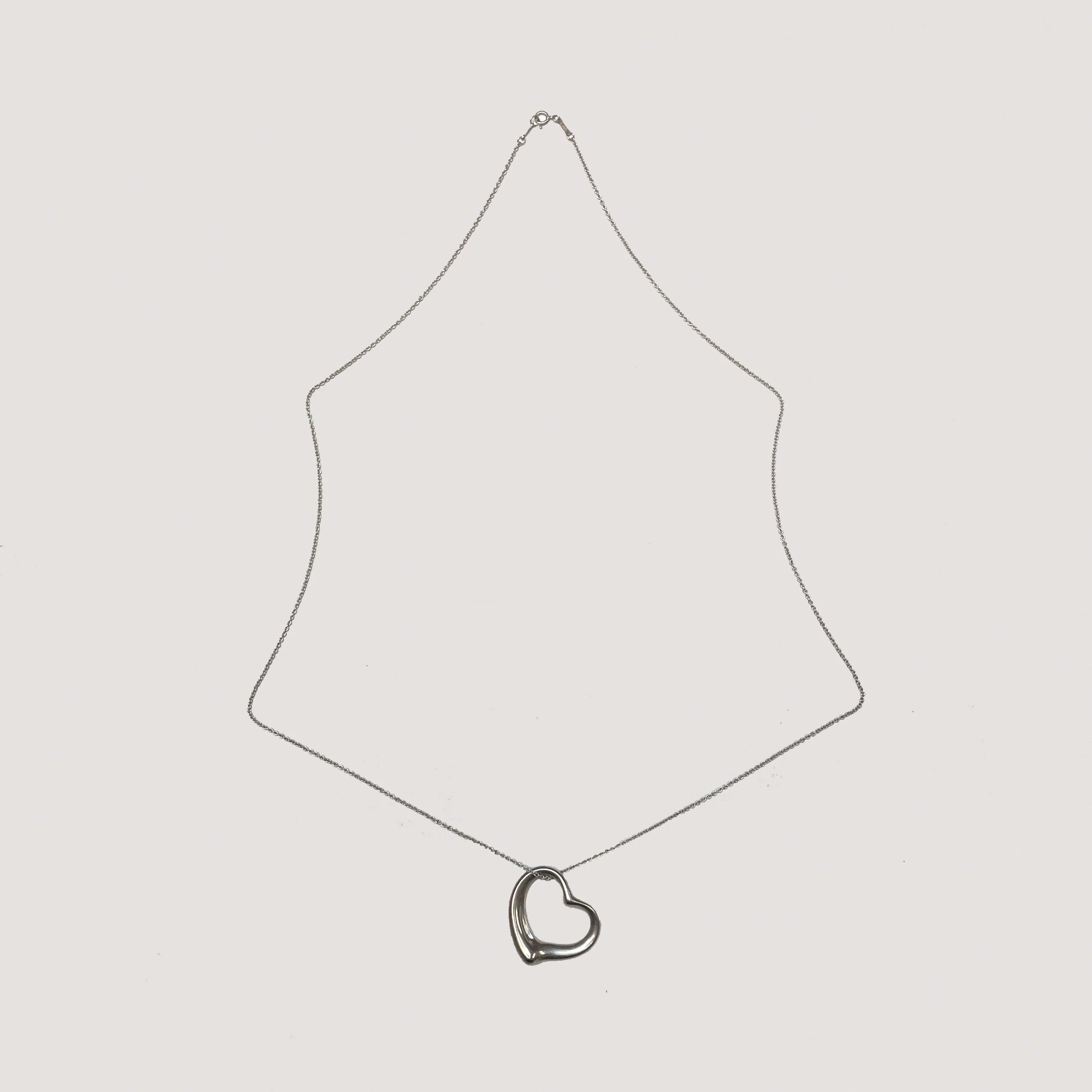 Vintage Tiffany & Co. Elsa Peretti Sterling Silver Large Open Heart Necklace - Image 2