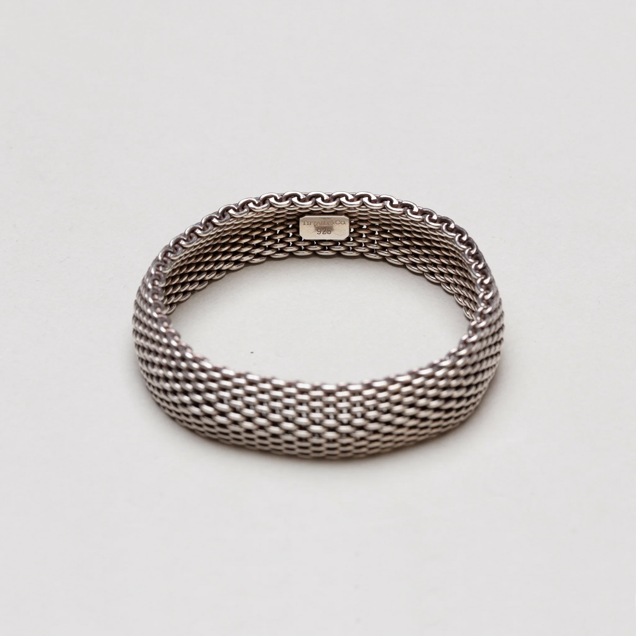 Vintage Tiffany & Co. Silver Somerset Mesh Bangle Bracelet
