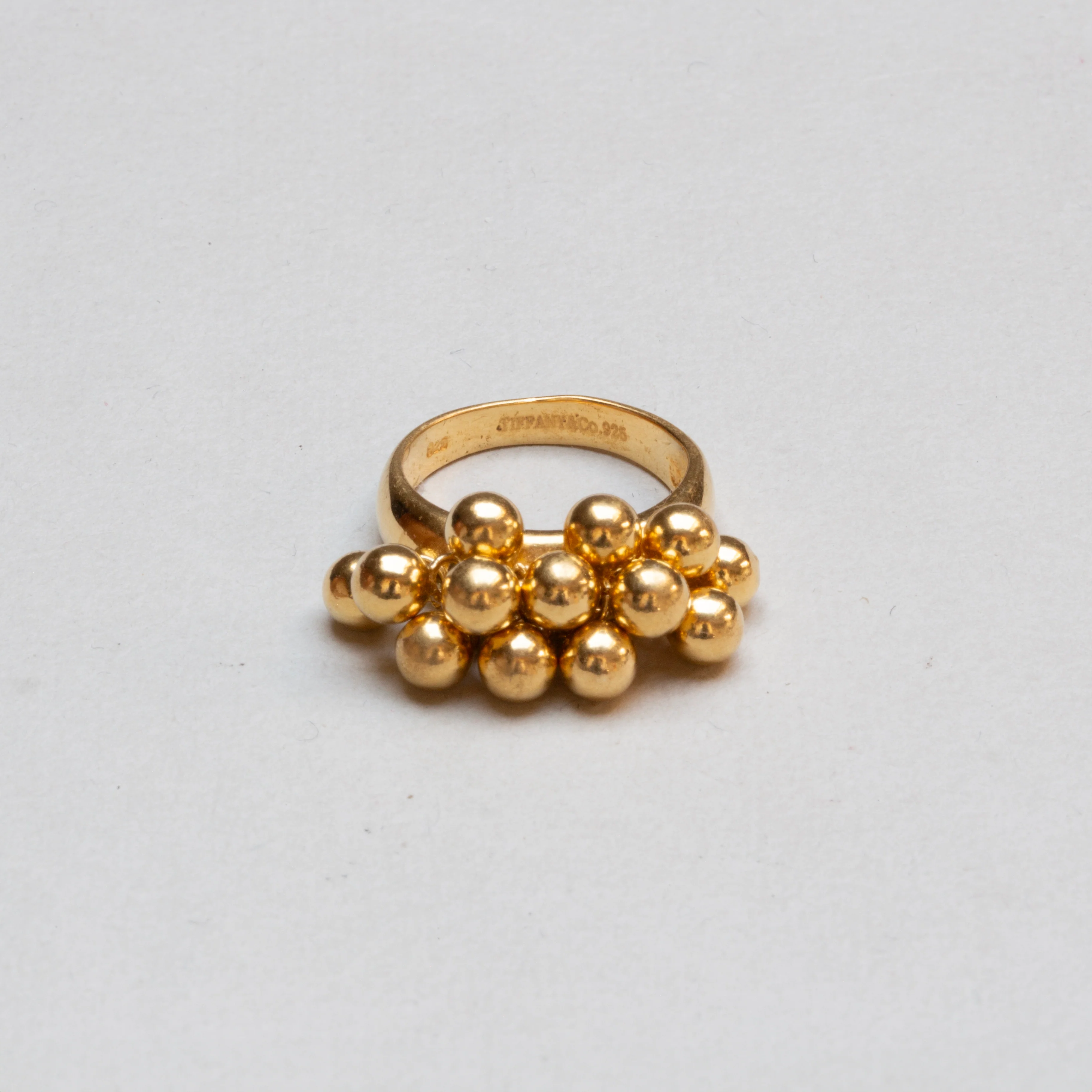 Vintage Tiffany Gold-plated Sterling Silver Cluster Ring - Image 2