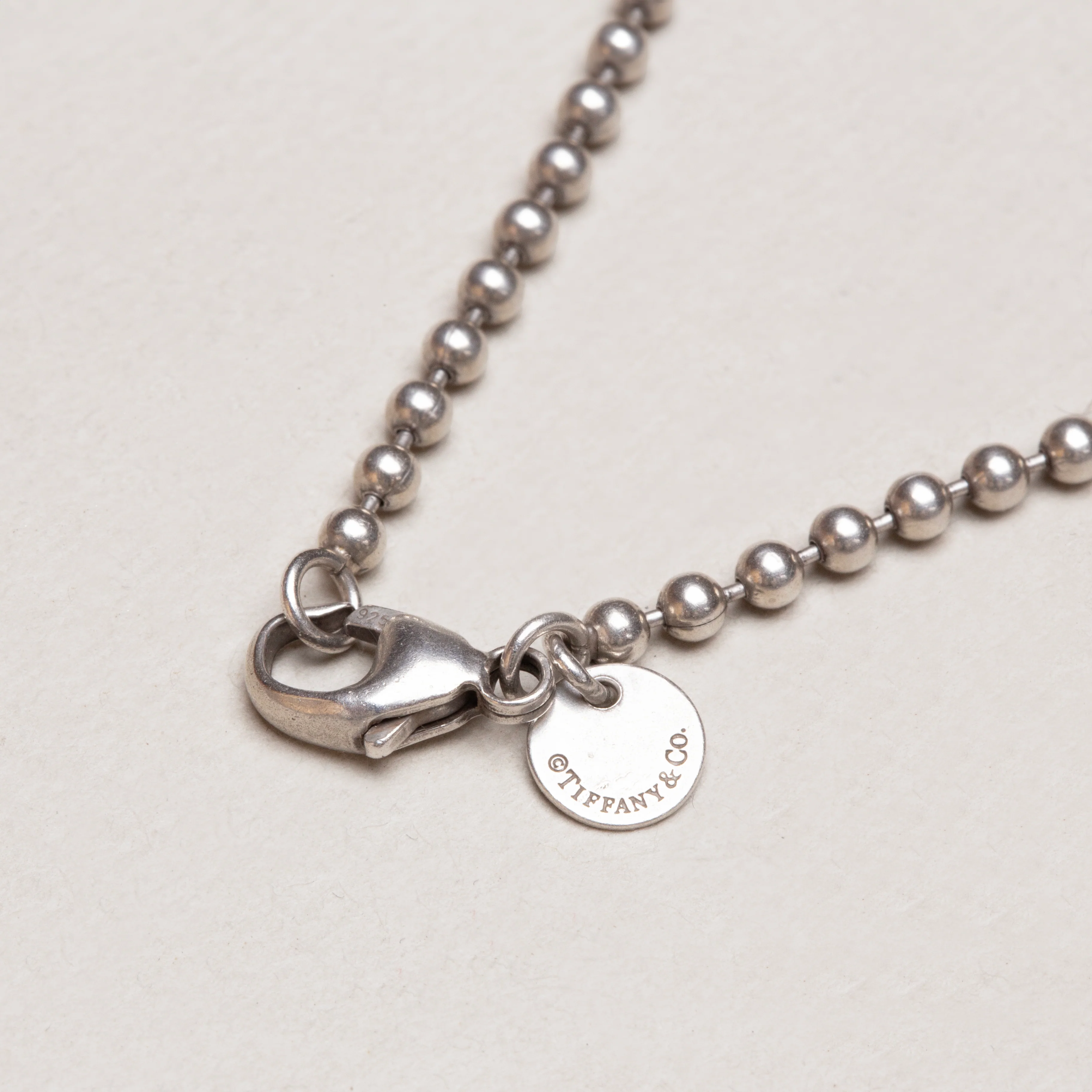 Vintage Tiffany Sterling Silver Beaded Chain Necklace - Image 3