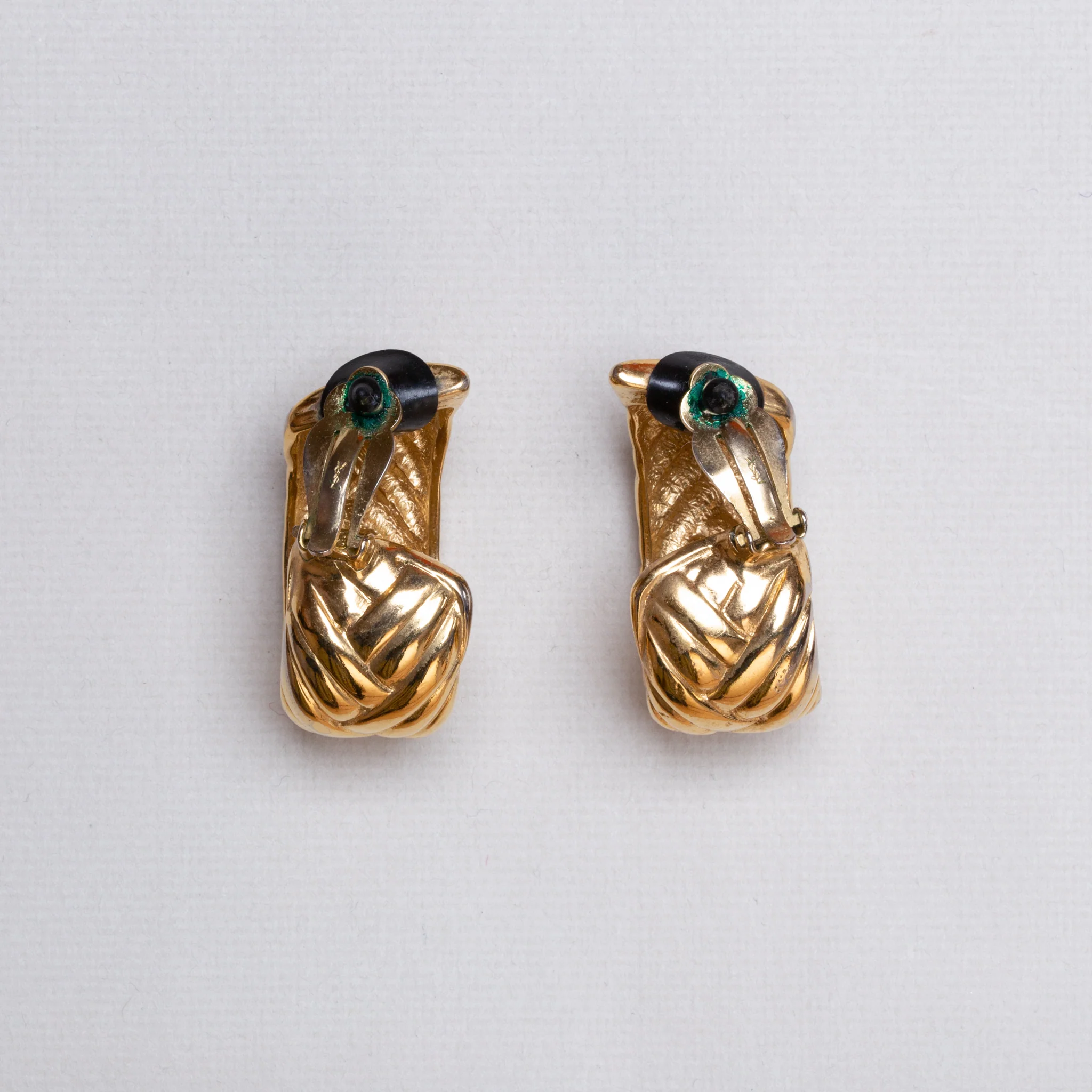 Vintage Braided Gold Clip-on Earrings - Image 4