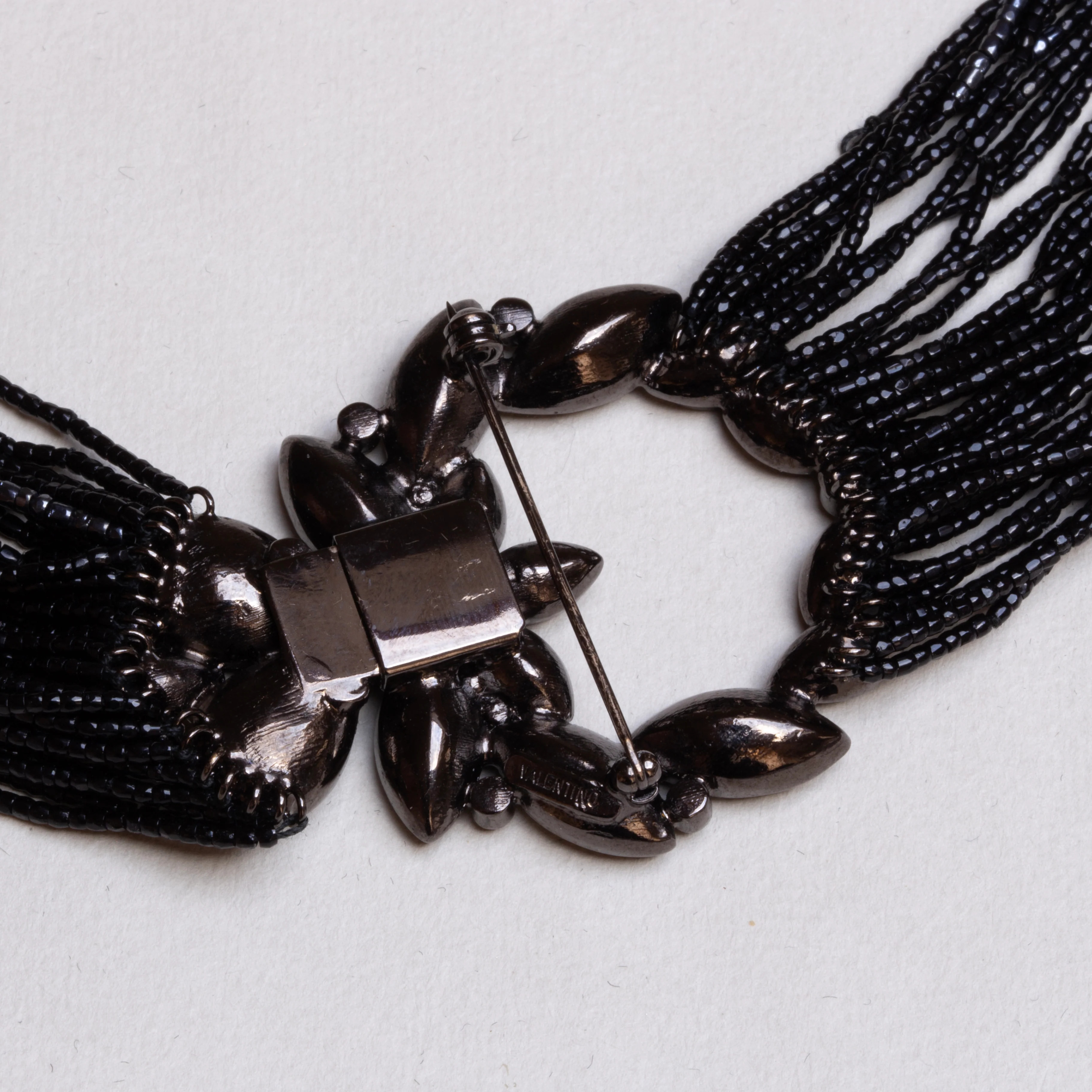 Vintage Valentino Multi-strand Beads Necklace / Brooch - Image 2