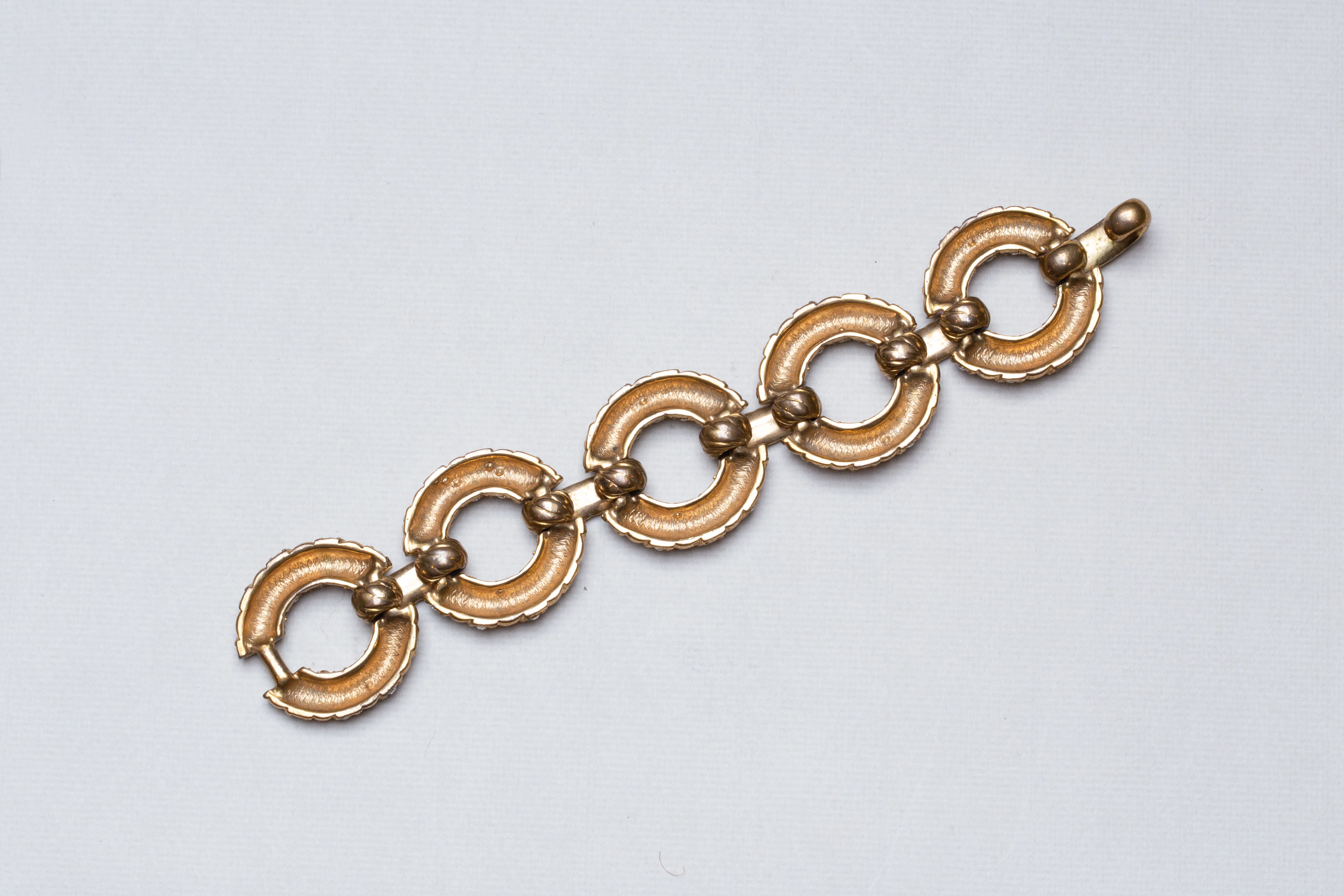 Vintage YSL Gold Link Bracelet with Rhinestone - Image 6