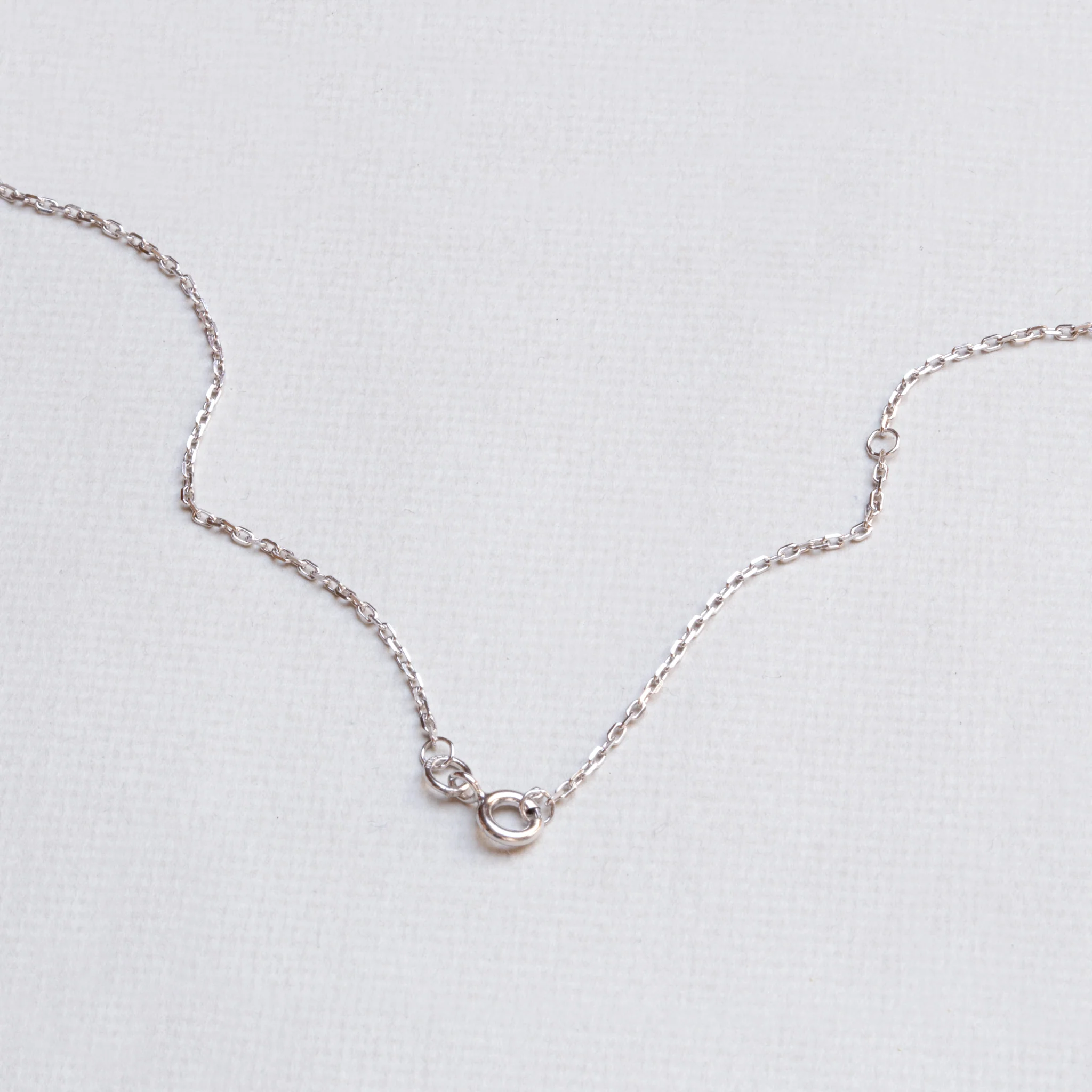 White Gold Plain Chain Necklace - Image 2