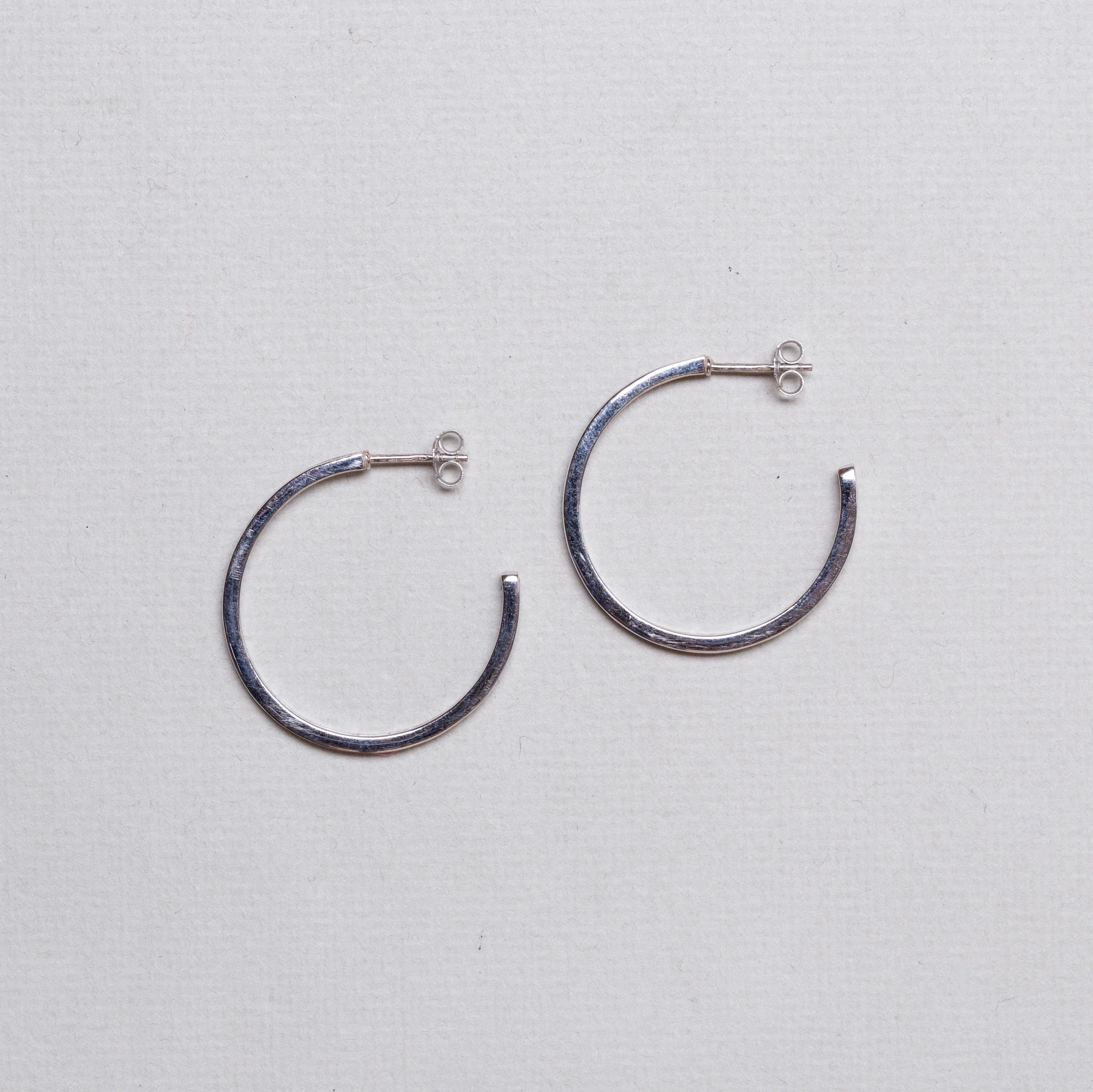 White Gold Hoops with Diamonds - Image 2