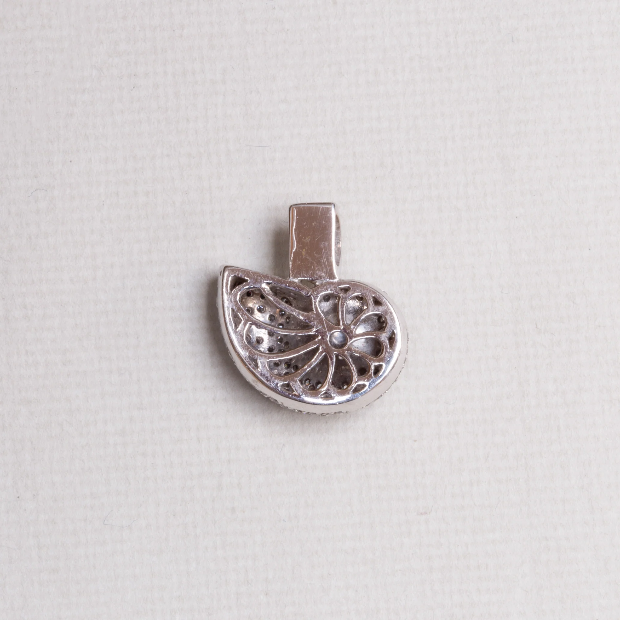 Vintage White Gold Turkish / Evil Eye Charm Pendant with Diamonds - Image 2