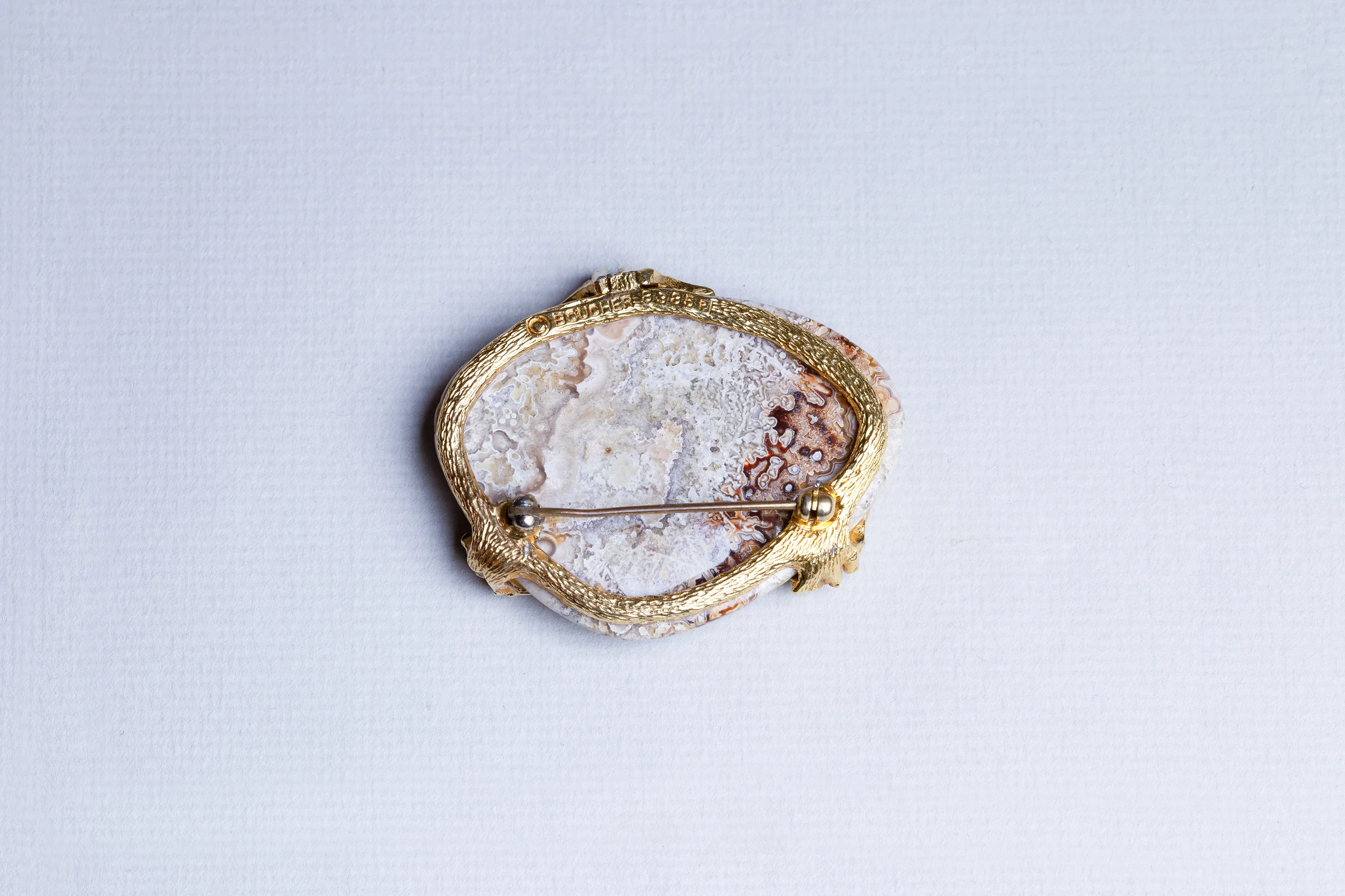 Yellow Agate and Gold Brooch - Image 3